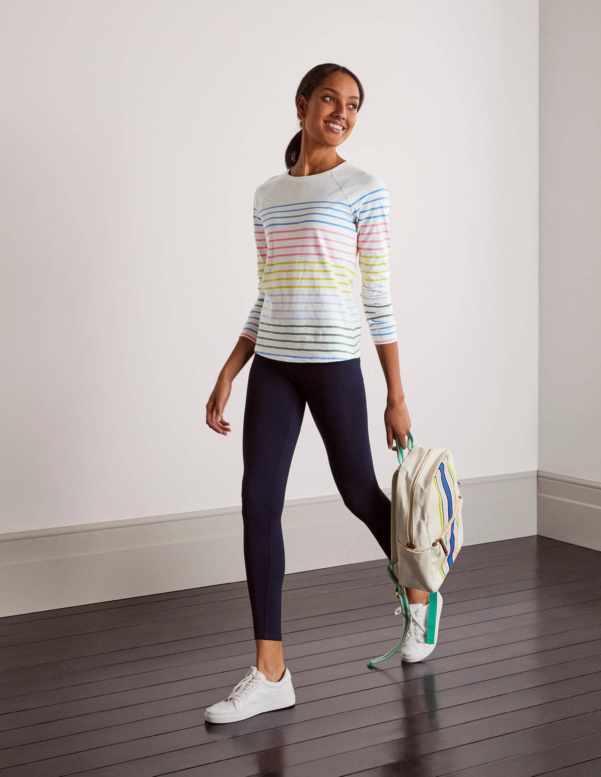 Lorna Baseball Top-Rainbow Multi Stripe - Image 2