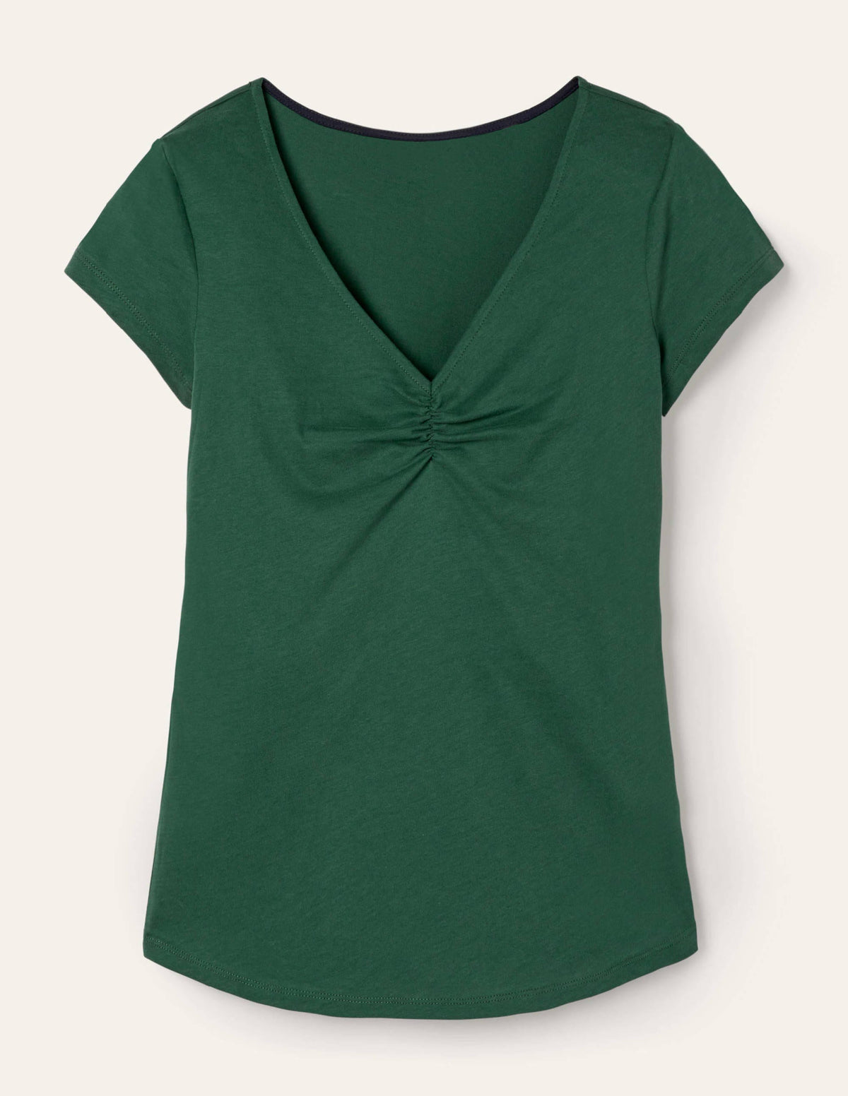 Supersoft Ruched V-neck Tee-Palm Leaf - Image 5