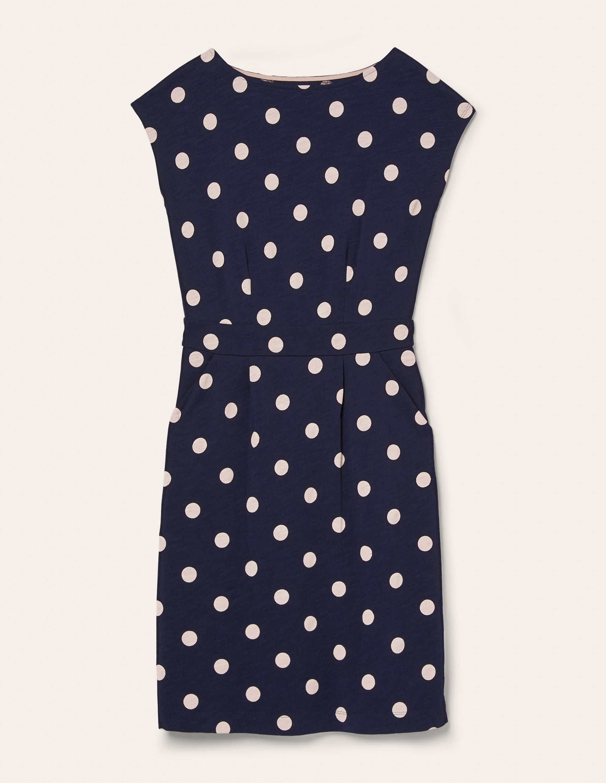 Florrie Jersey Dress-Navy, Dot - Image 5