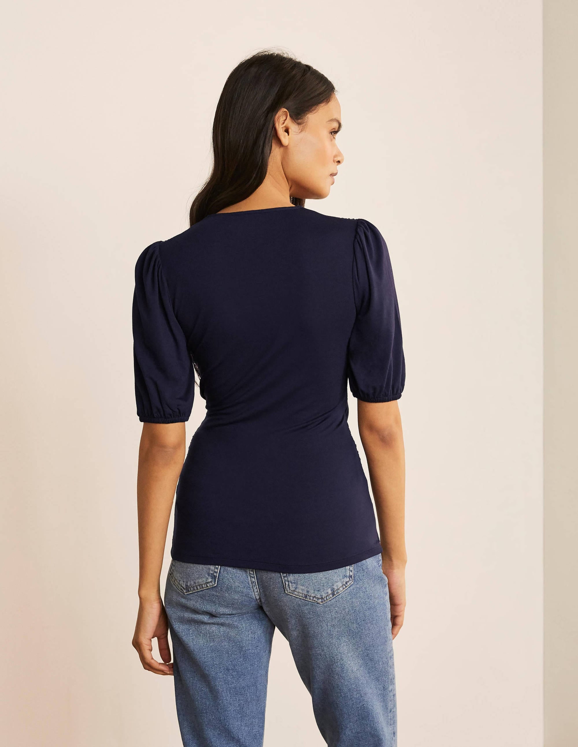 Joanna Wrap Top-Navy - Image 3