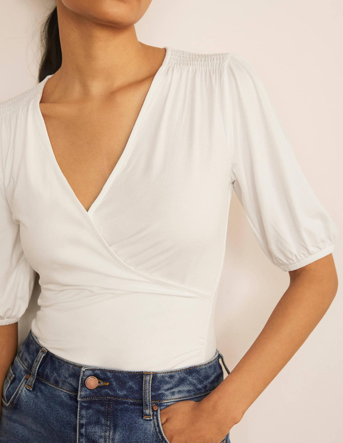 Joanna Wrap Top-White - Image 4