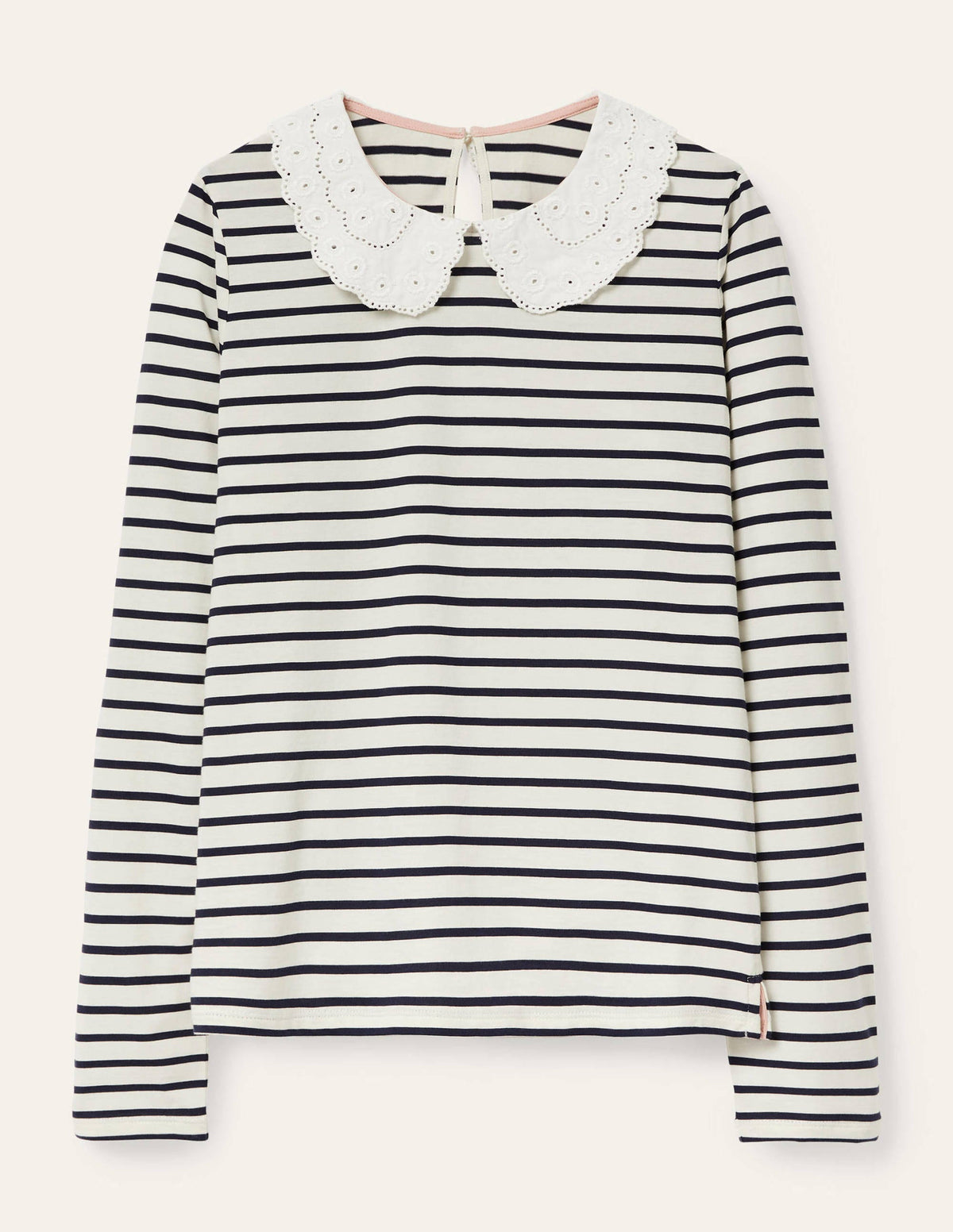 Kathleen Jersey Top-Ivory/ Navy - Image 5