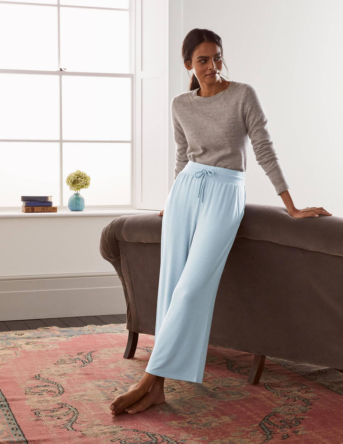 Emma Cropped Joggers-Surf - Image 1