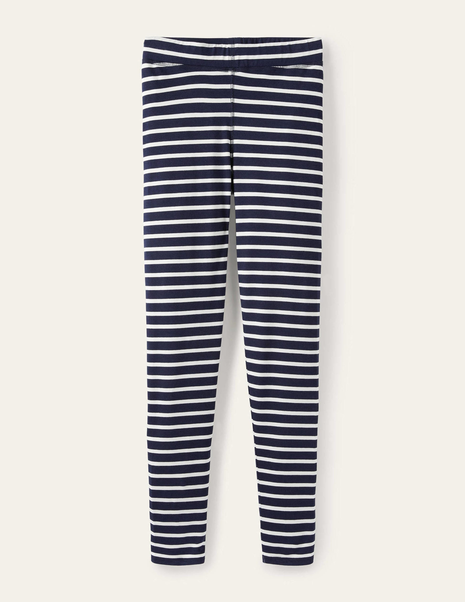 High Rise Jersey Leggings-Navy/Ivory-7