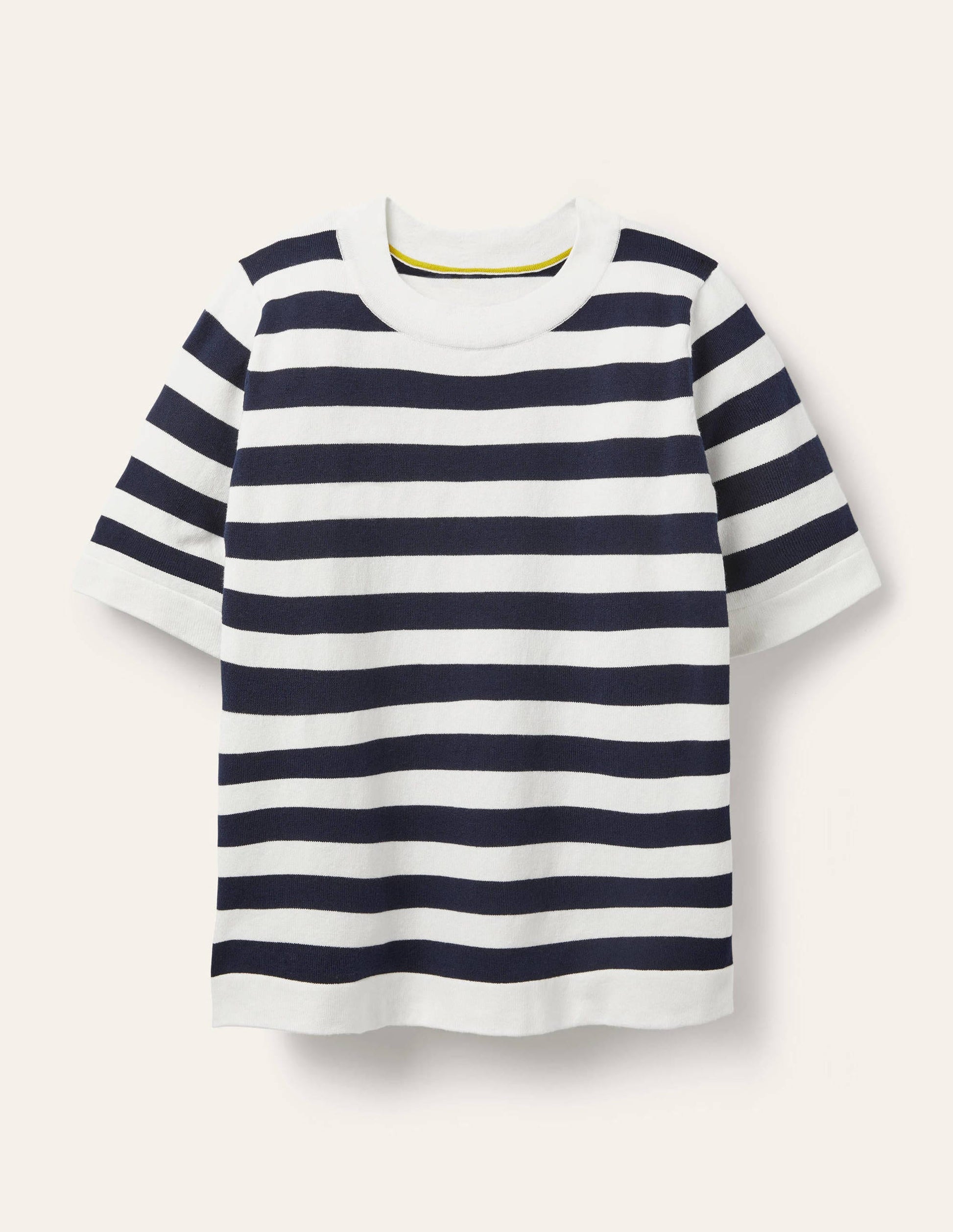 Abingdon Knitted Tee-Navy/Ivory Stripe-5
