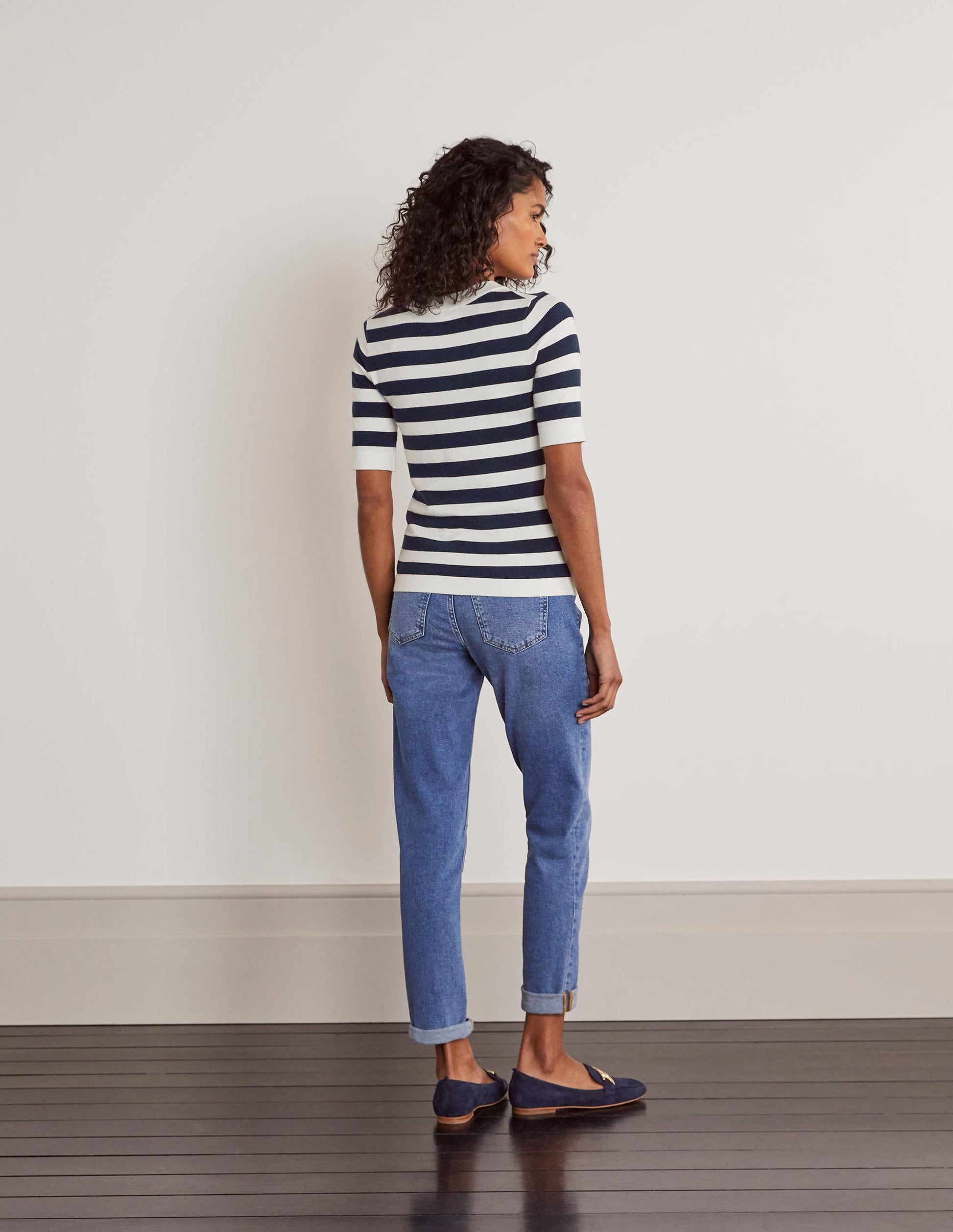 Abingdon Knitted Tee-Navy/Ivory Stripe-3