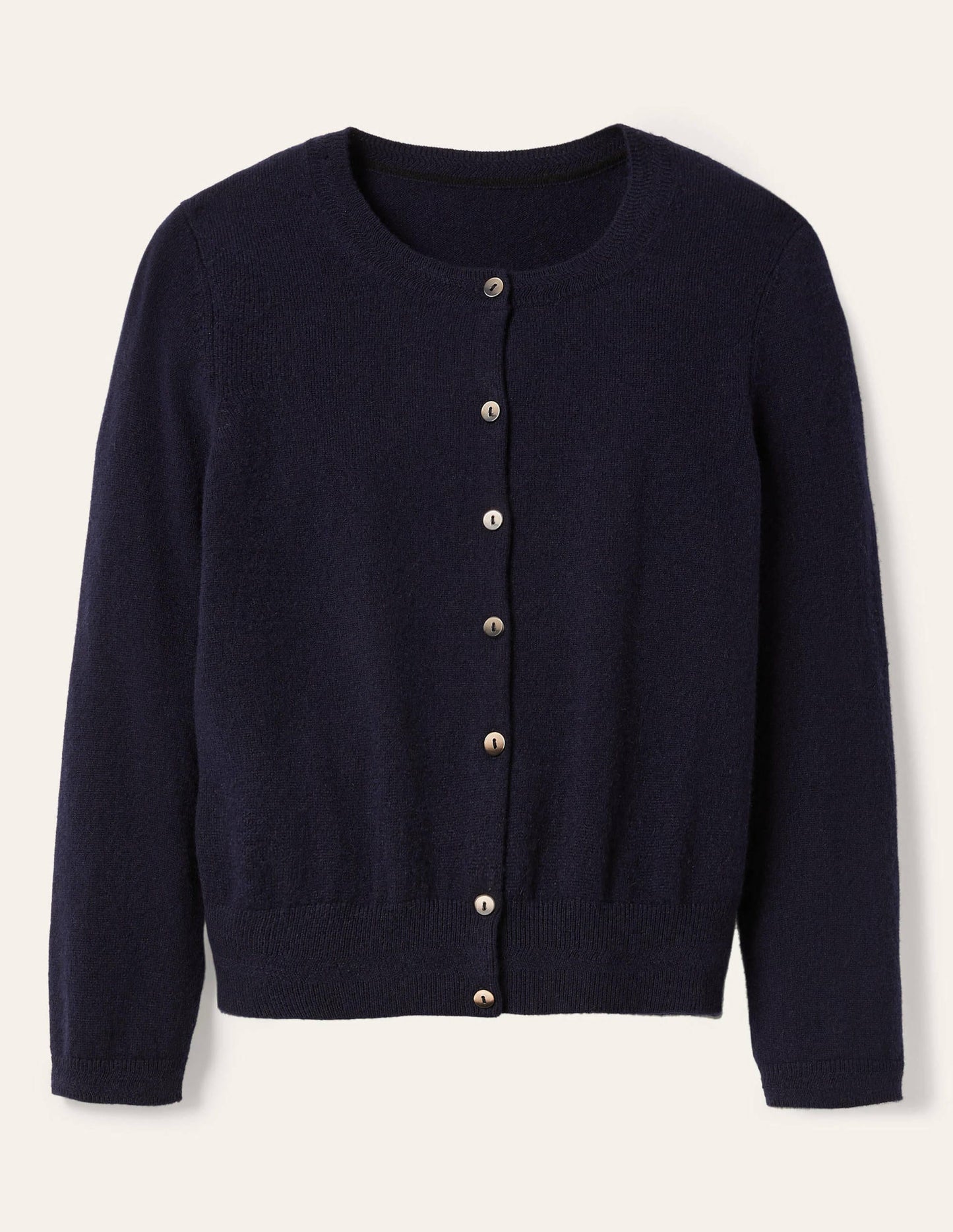 Cashmere Crop Cardigan-Navy