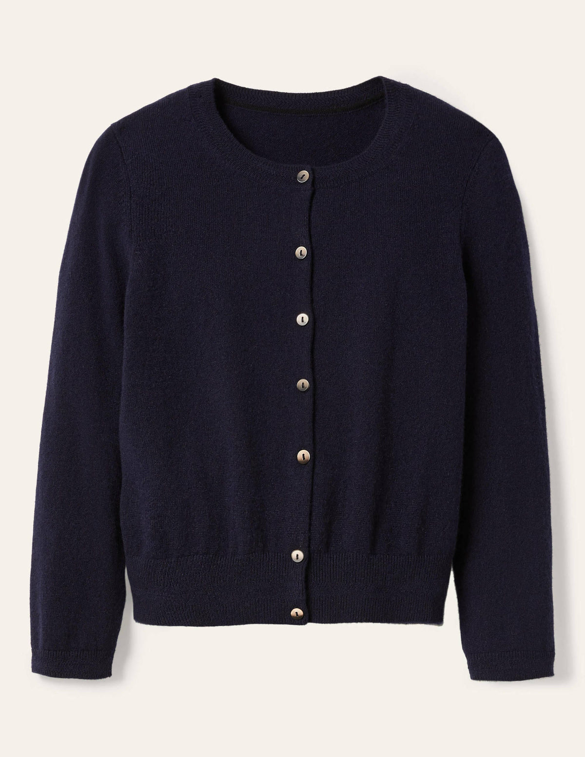 Cashmere Crop Cardigan-Navy - Image 5
