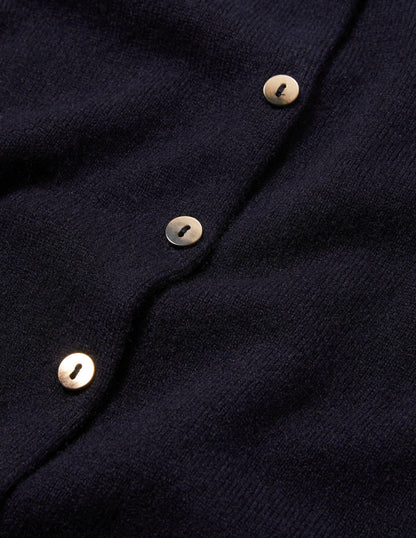 Cashmere Crop Cardigan-Navy