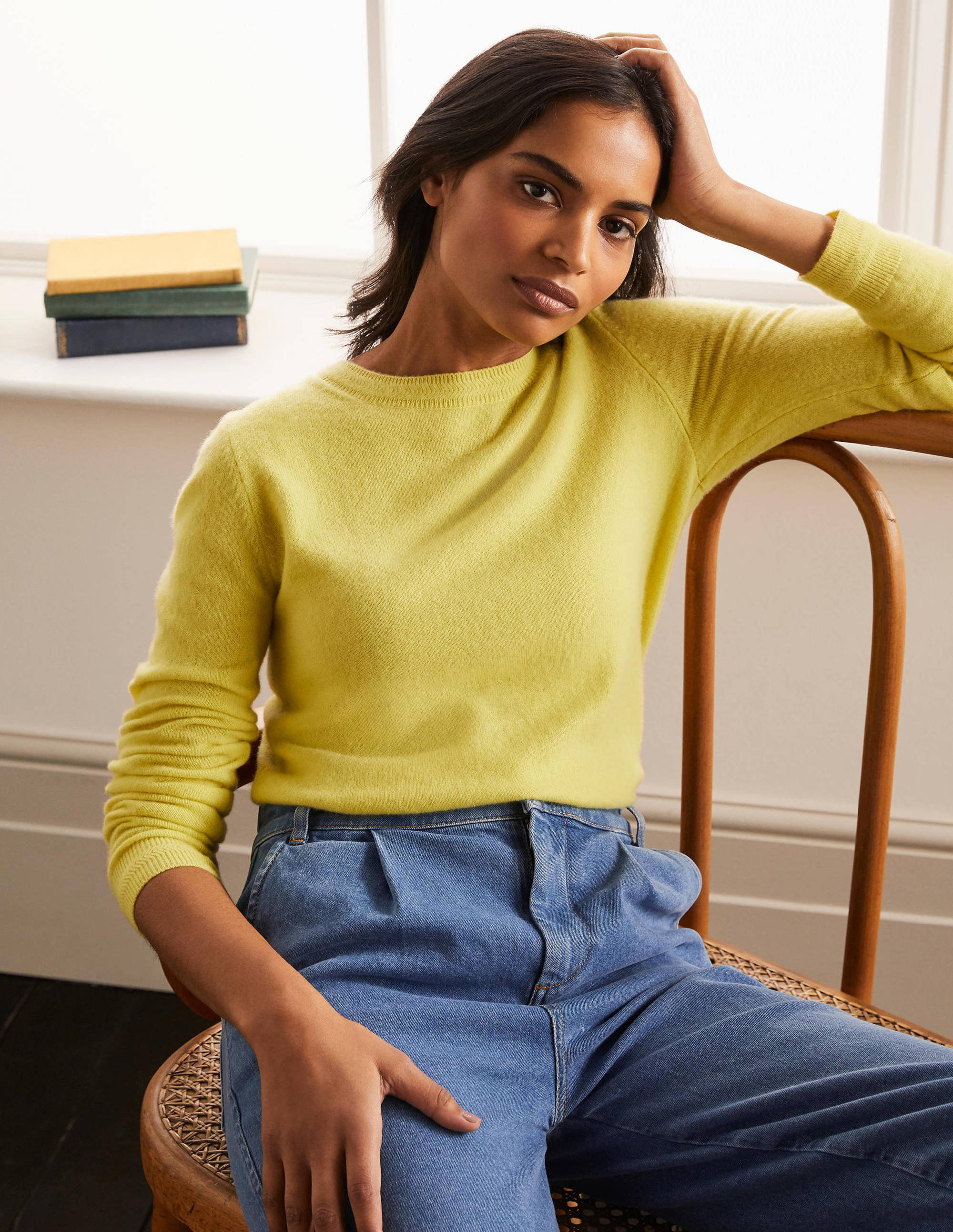 Cashmere Crew Neck Sweater-Pineapple - Image 1
