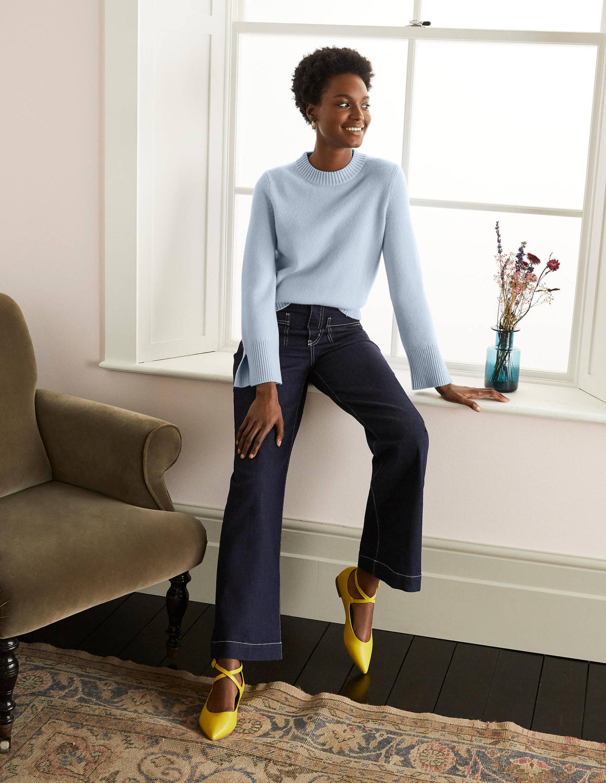 Dundee Cashmere Sweater-Blue - Image 1