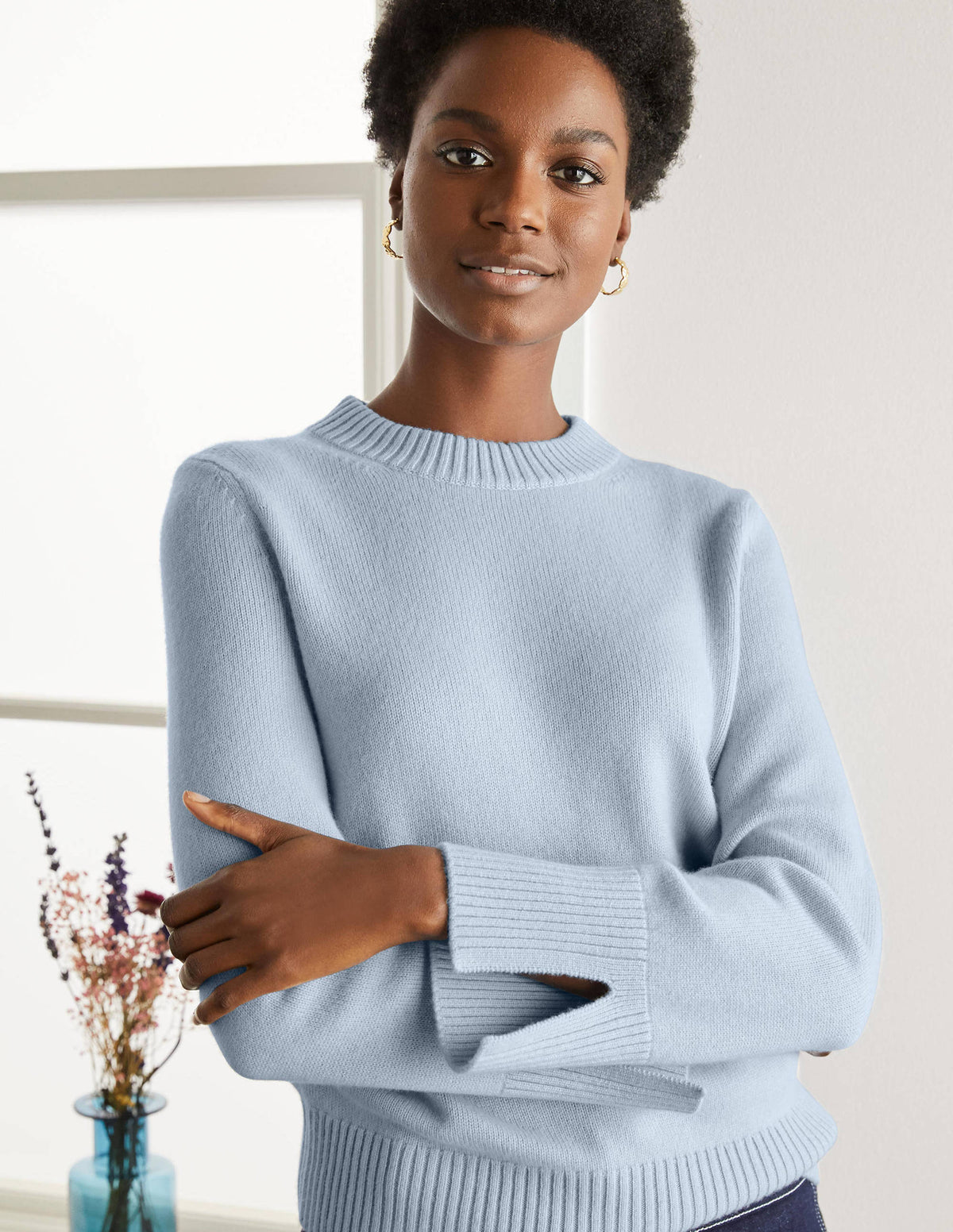 Dundee Cashmere Sweater-Blue - Image 2