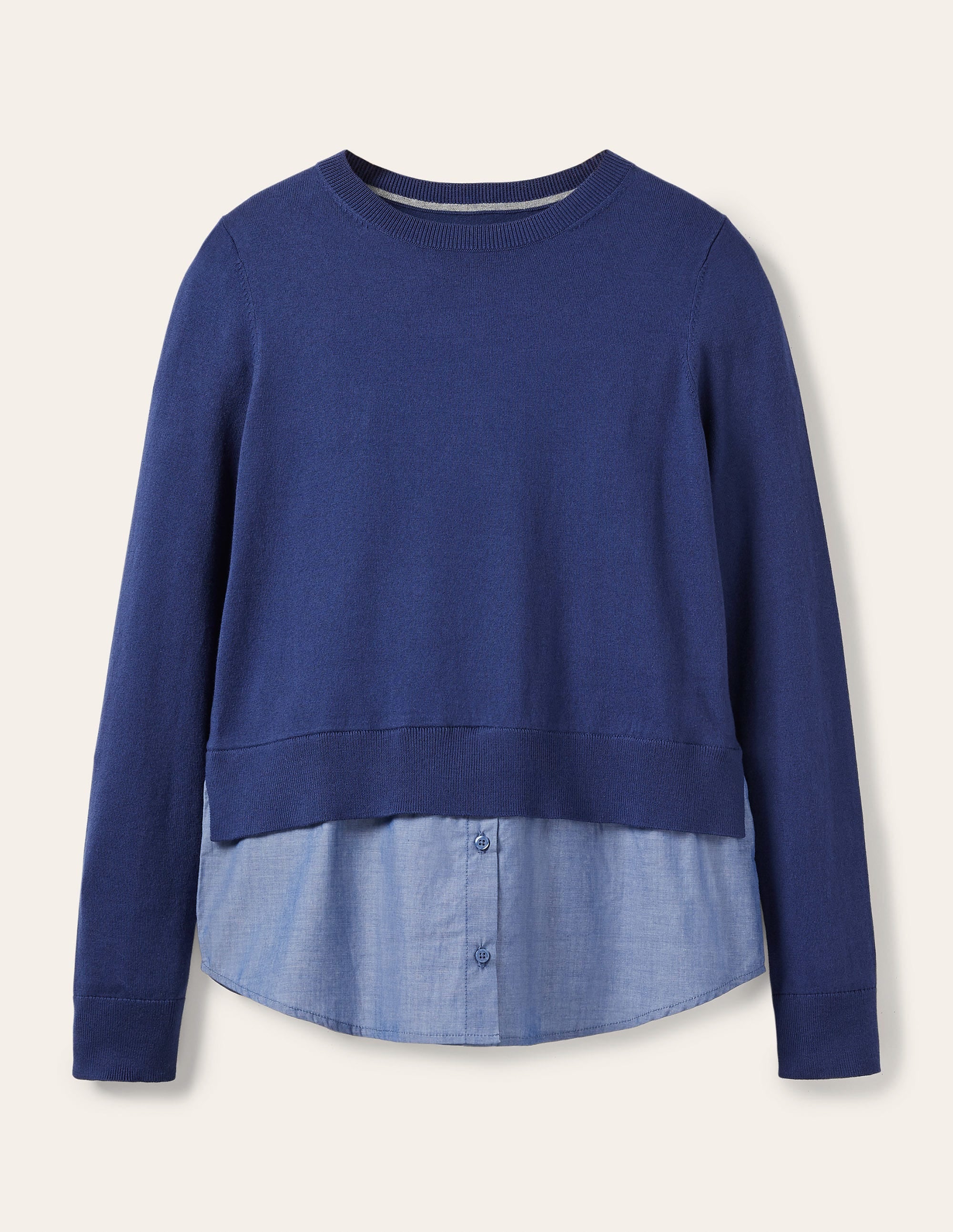 Radnor Woven Mix Sweater-Mariner Blue, Chambray - Image 5