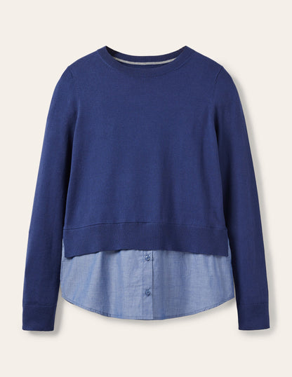 Radnor Woven Mix Sweater-Mariner Blue, Chambray-5
