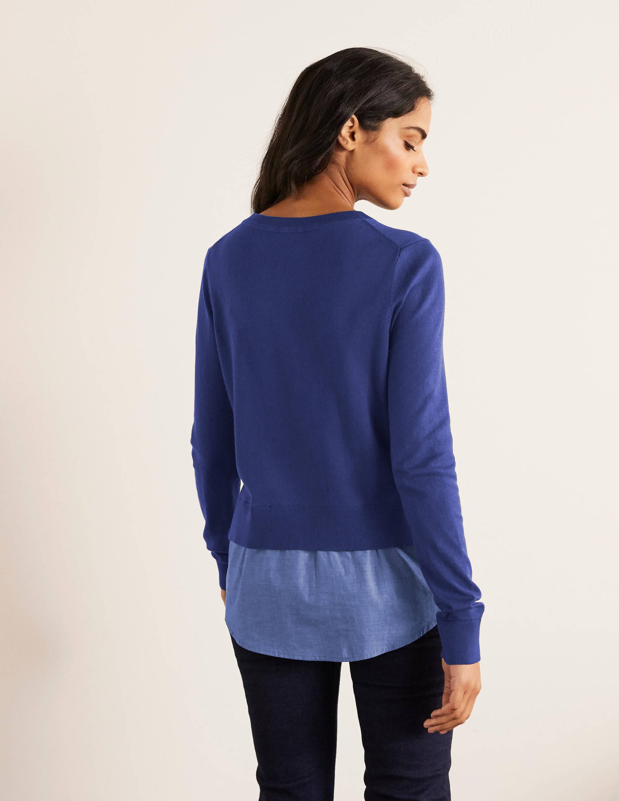 Radnor Woven Mix Sweater-Mariner Blue, Chambray - Image 3