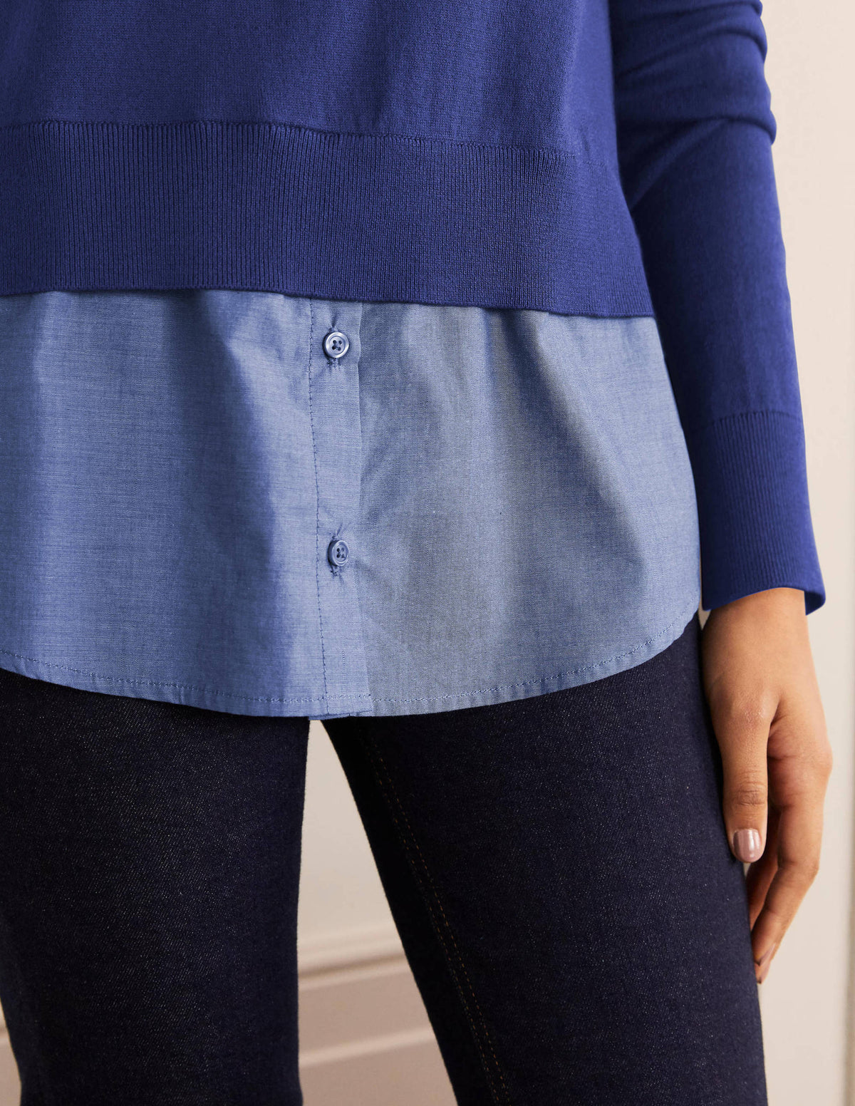 Radnor Woven Mix Sweater-Mariner Blue, Chambray - Image 4