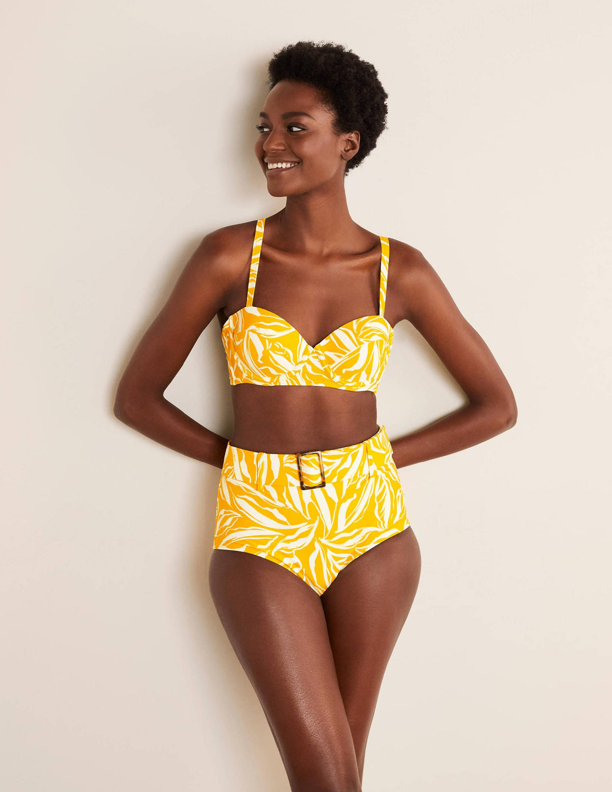 Kythira Cup-size Bikini Top-Chartreuse, Painted Foliage - Image 5