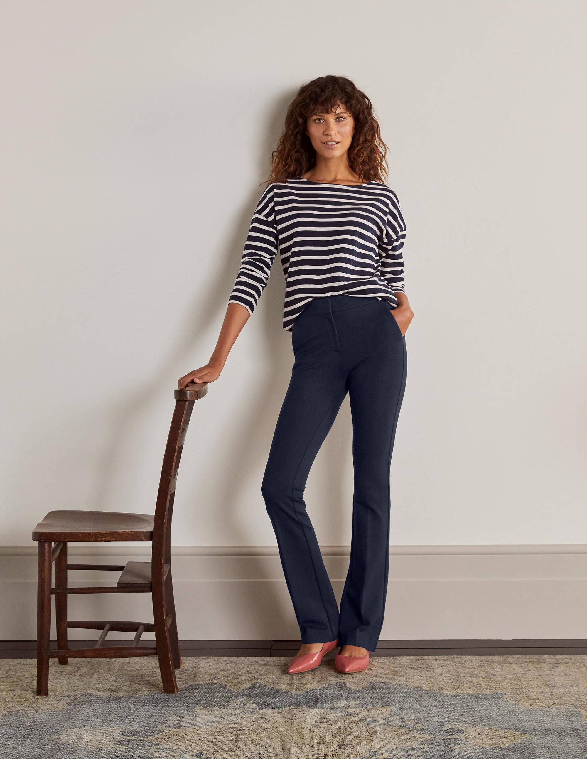Hampshire Bootcut Pants-Navy - Image 4
