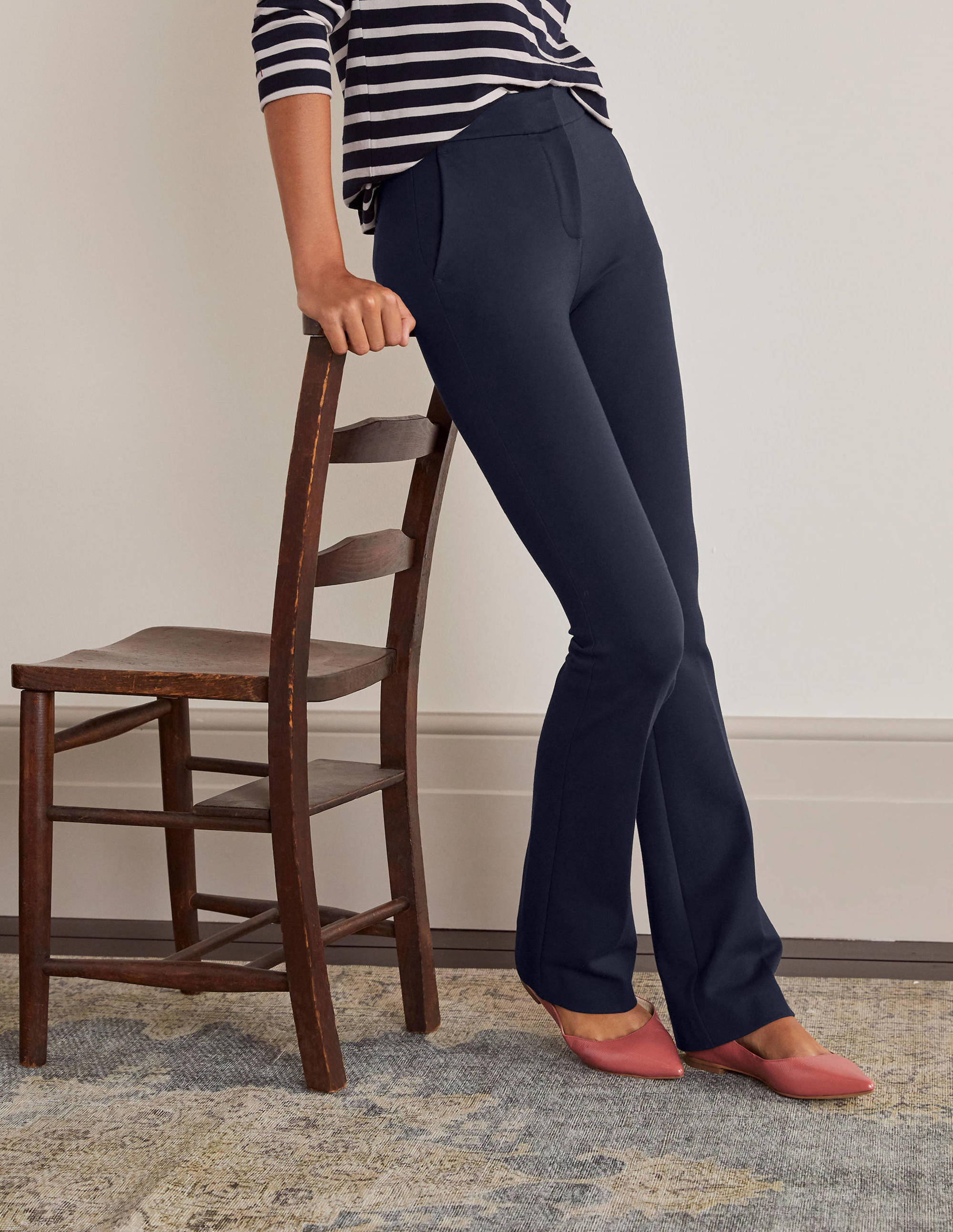Hampshire Bootcut Pants-Navy - Image 1