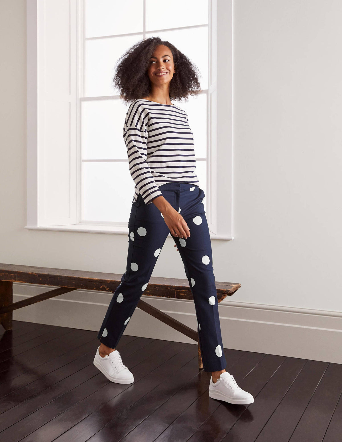 Richmond 7/8 Pants-French Navy, Regular Dot-5