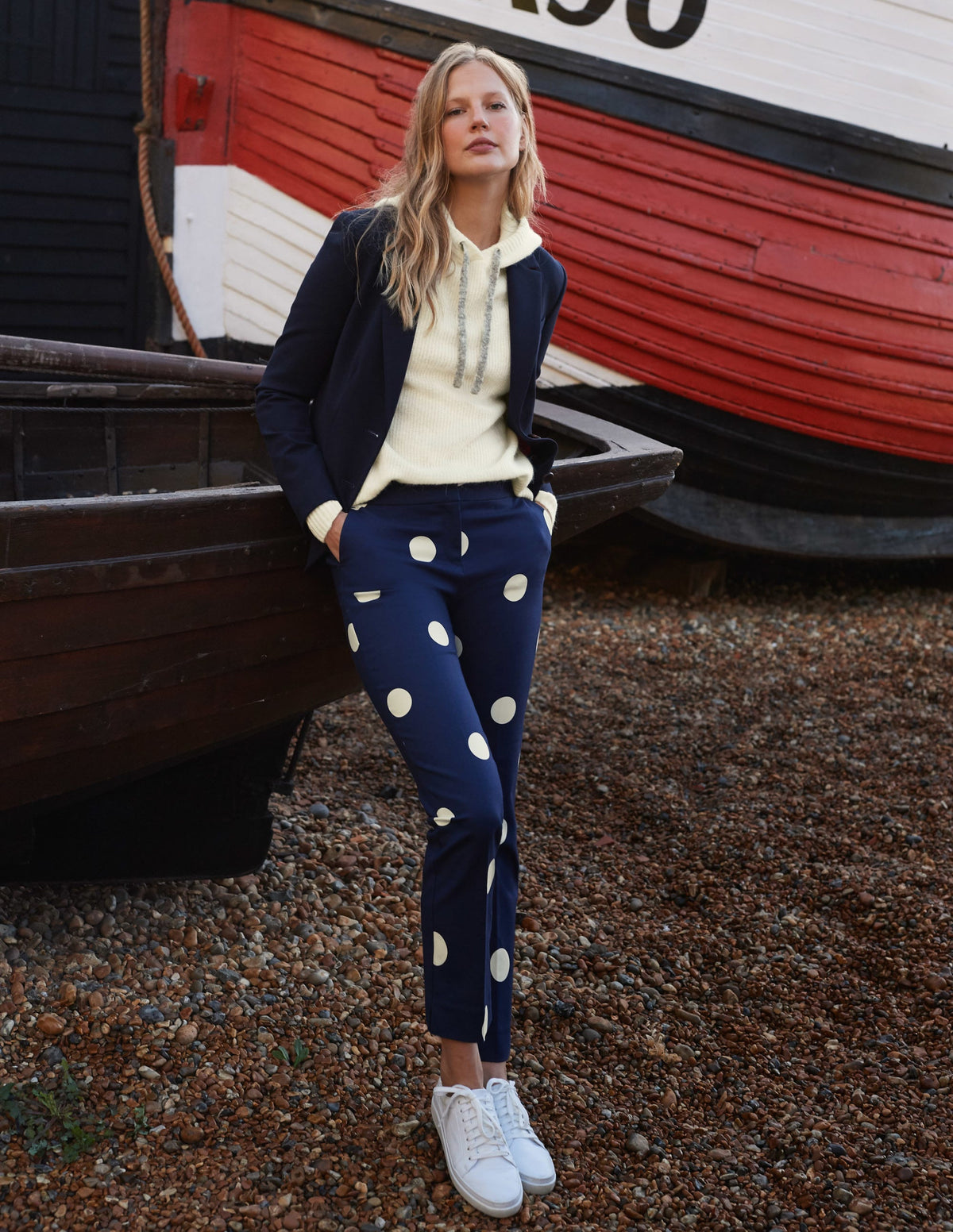 Richmond 7/8 Pants-French Navy, Regular Dot-4