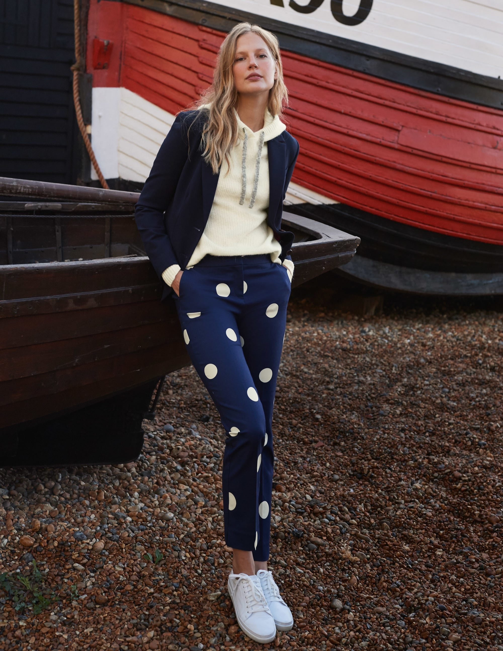 Richmond 7/8 Pants-French Navy, Regular Dot - Image 4
