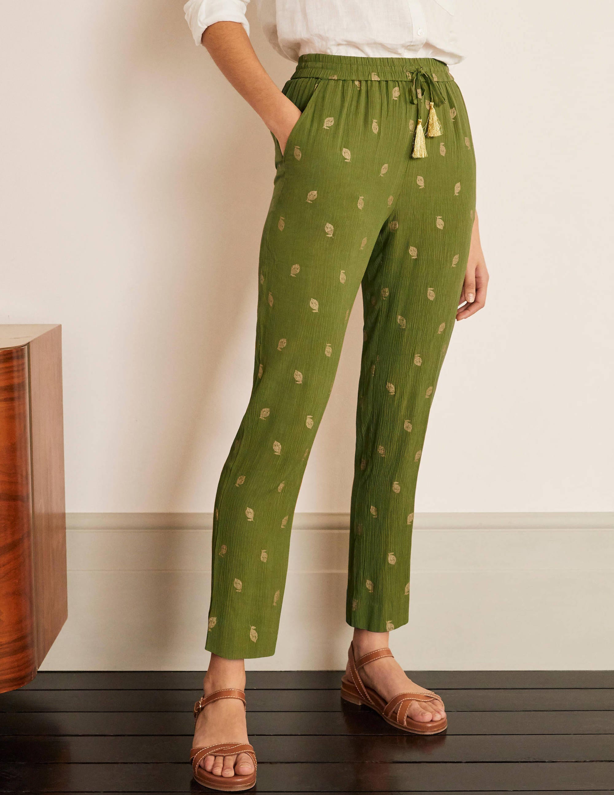 Bembridge Pants-Pea, Citrus Fruit Foil - Image 1