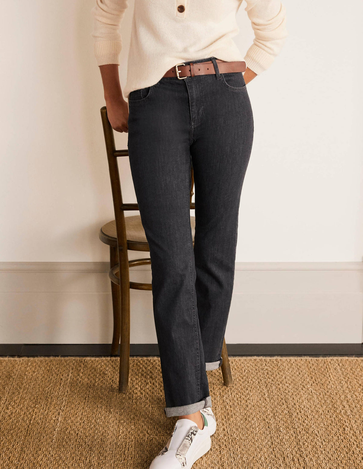 Slim Straight Jeans-Grey - Image 1
