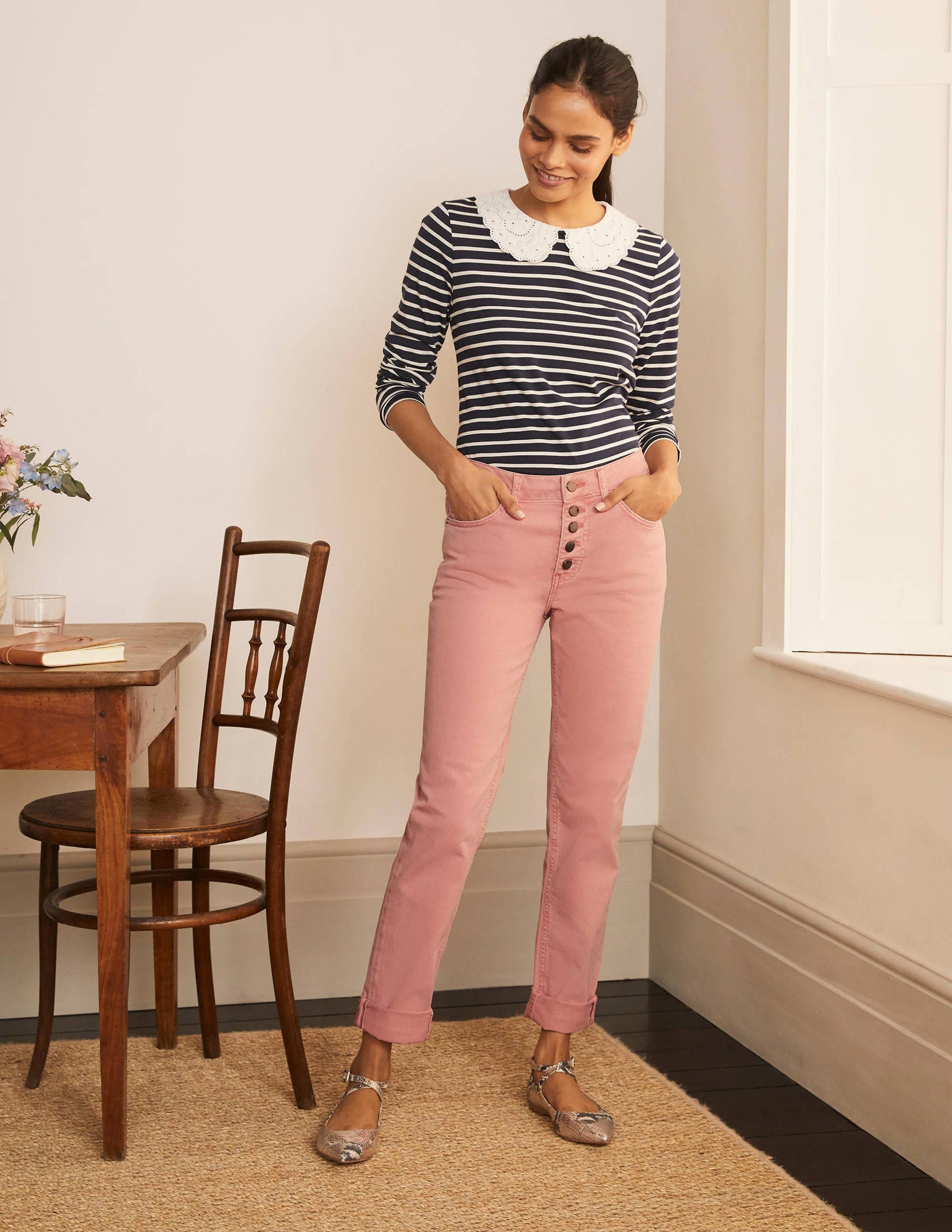 Girlfriend Jeans-Pale Pink Wash-5