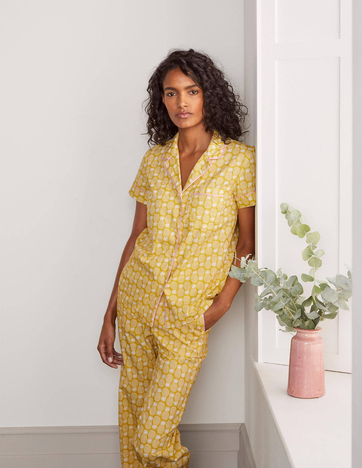 Phoebe PJ Shirt-Chartreuse, Pineapple Geo-4