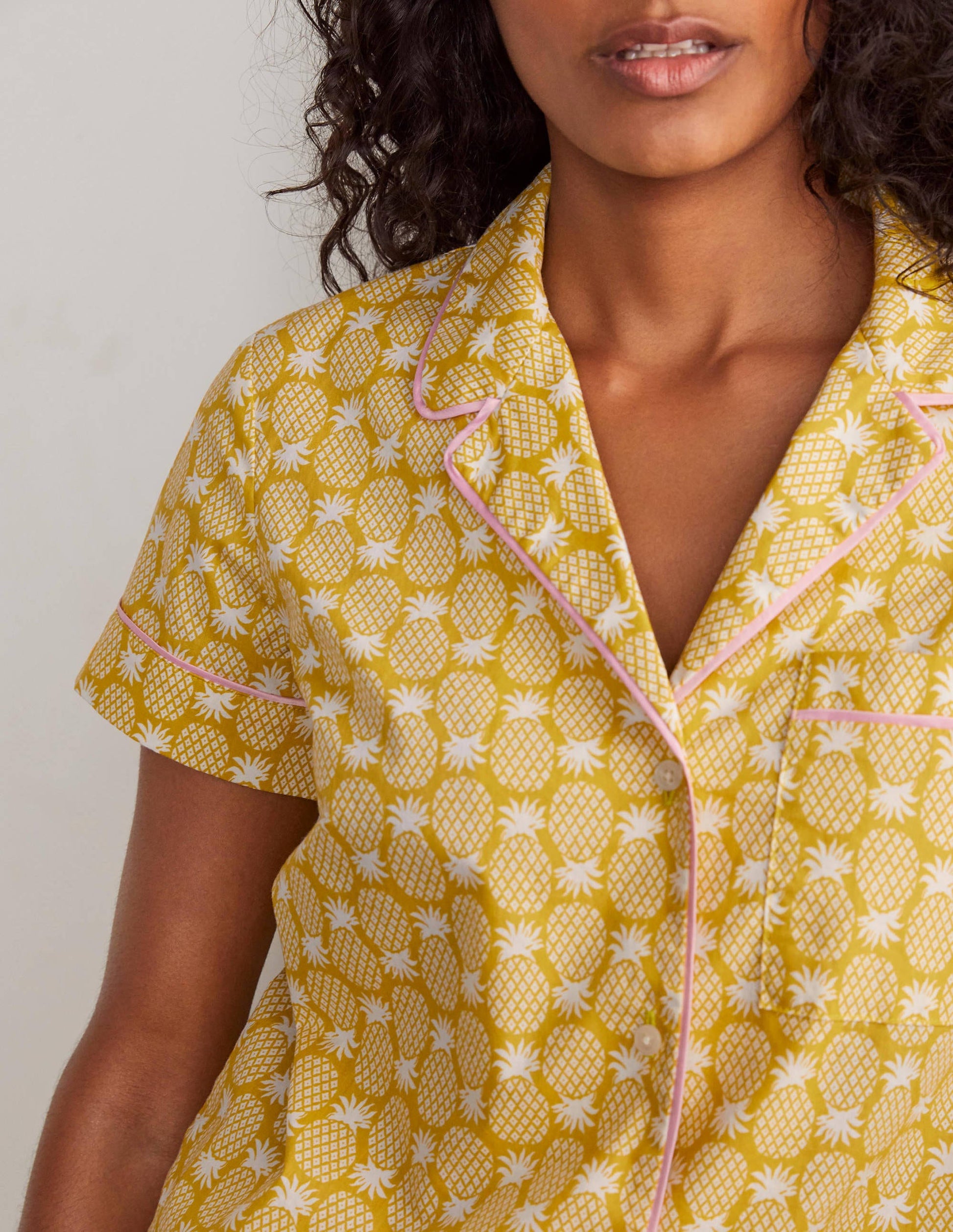 Phoebe PJ Shirt-Chartreuse, Pineapple Geo-3