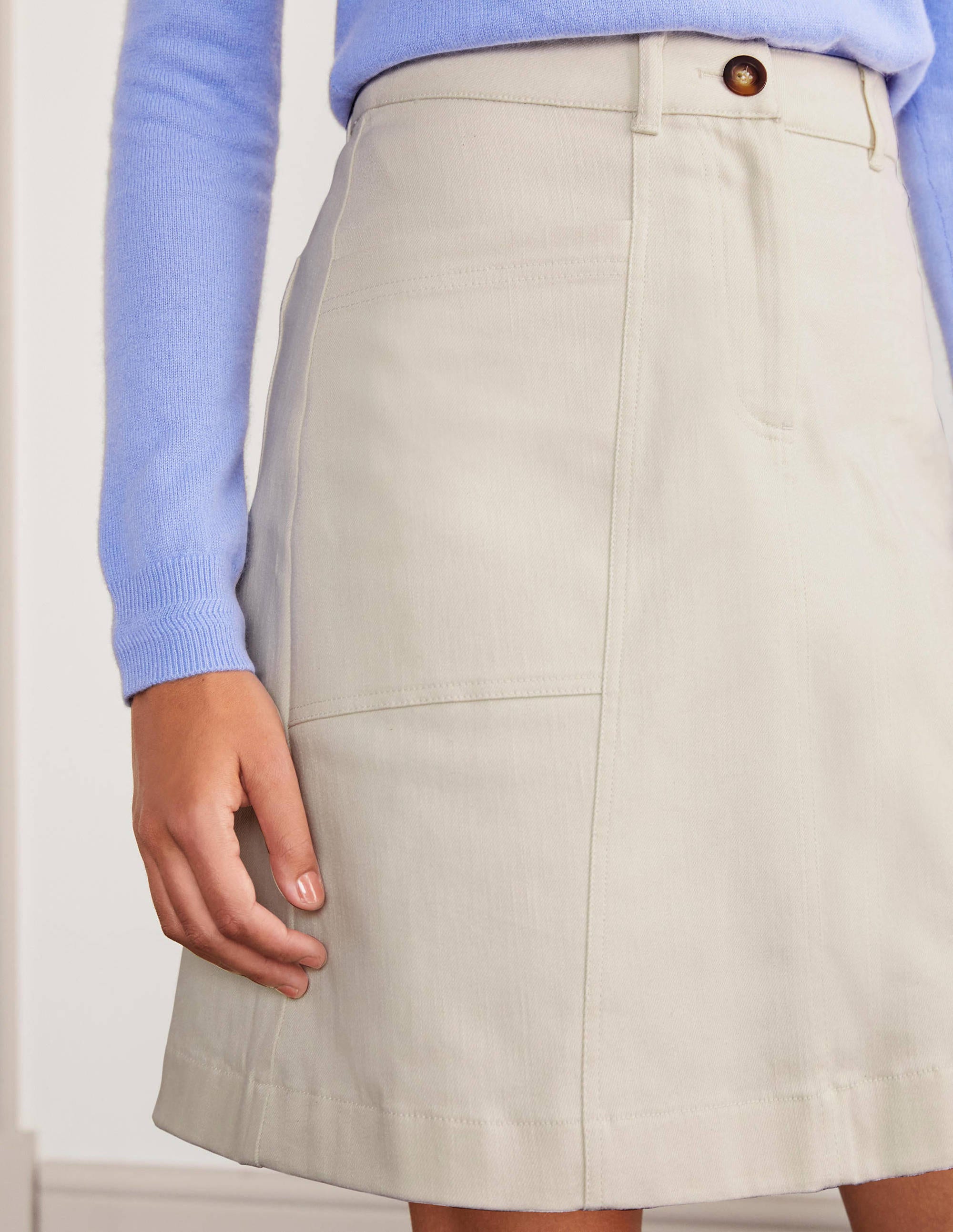 Abingdon Mini Skirt-Ecru - Image 4