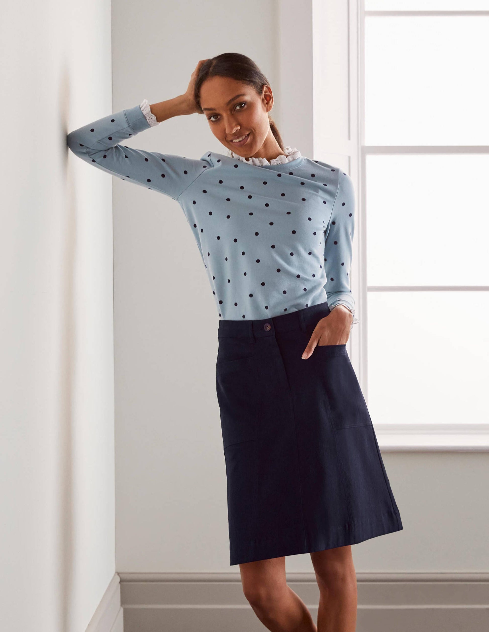 Abingdon Mini Skirt-Navy-1