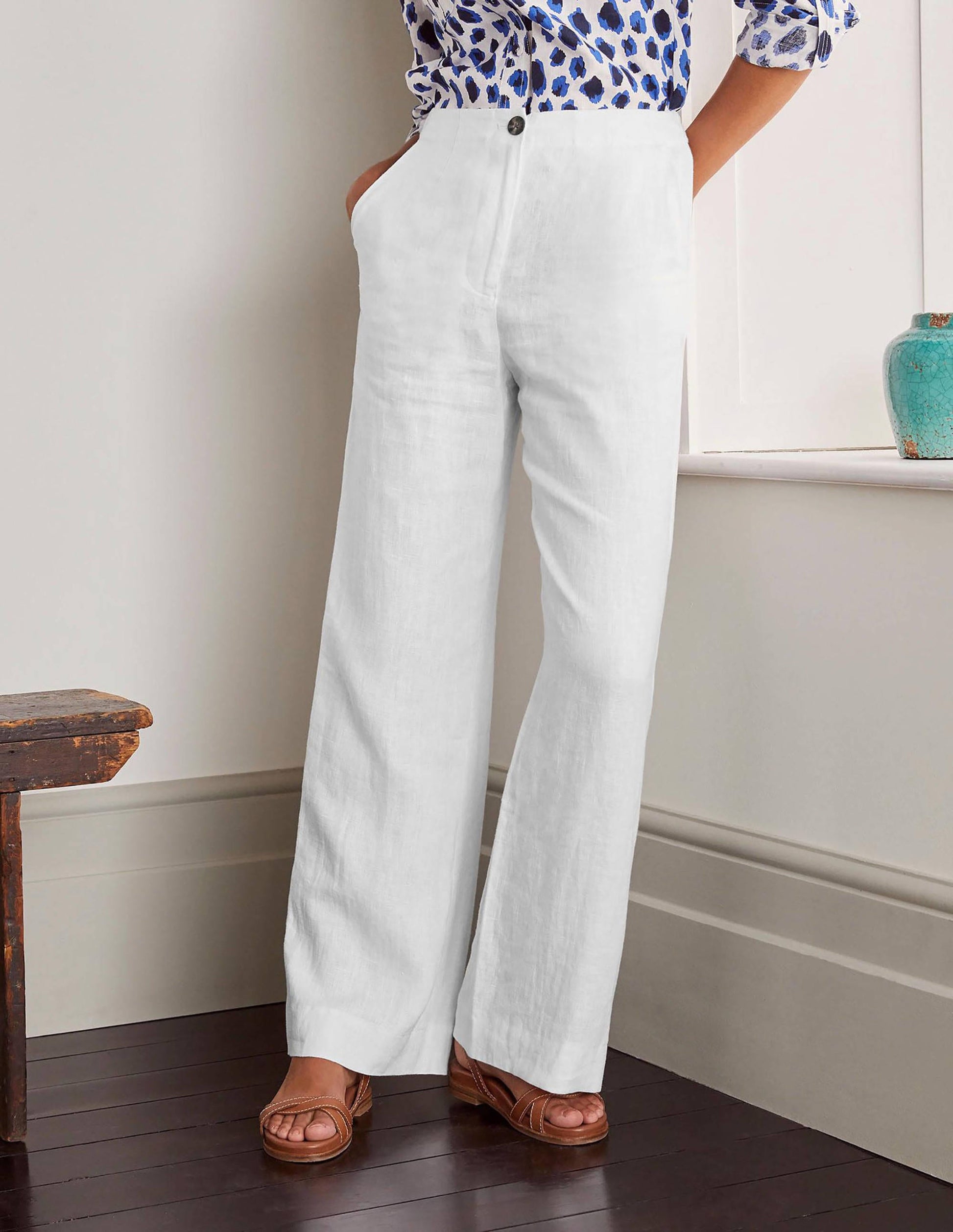 Eldon Linen Pants-White-1