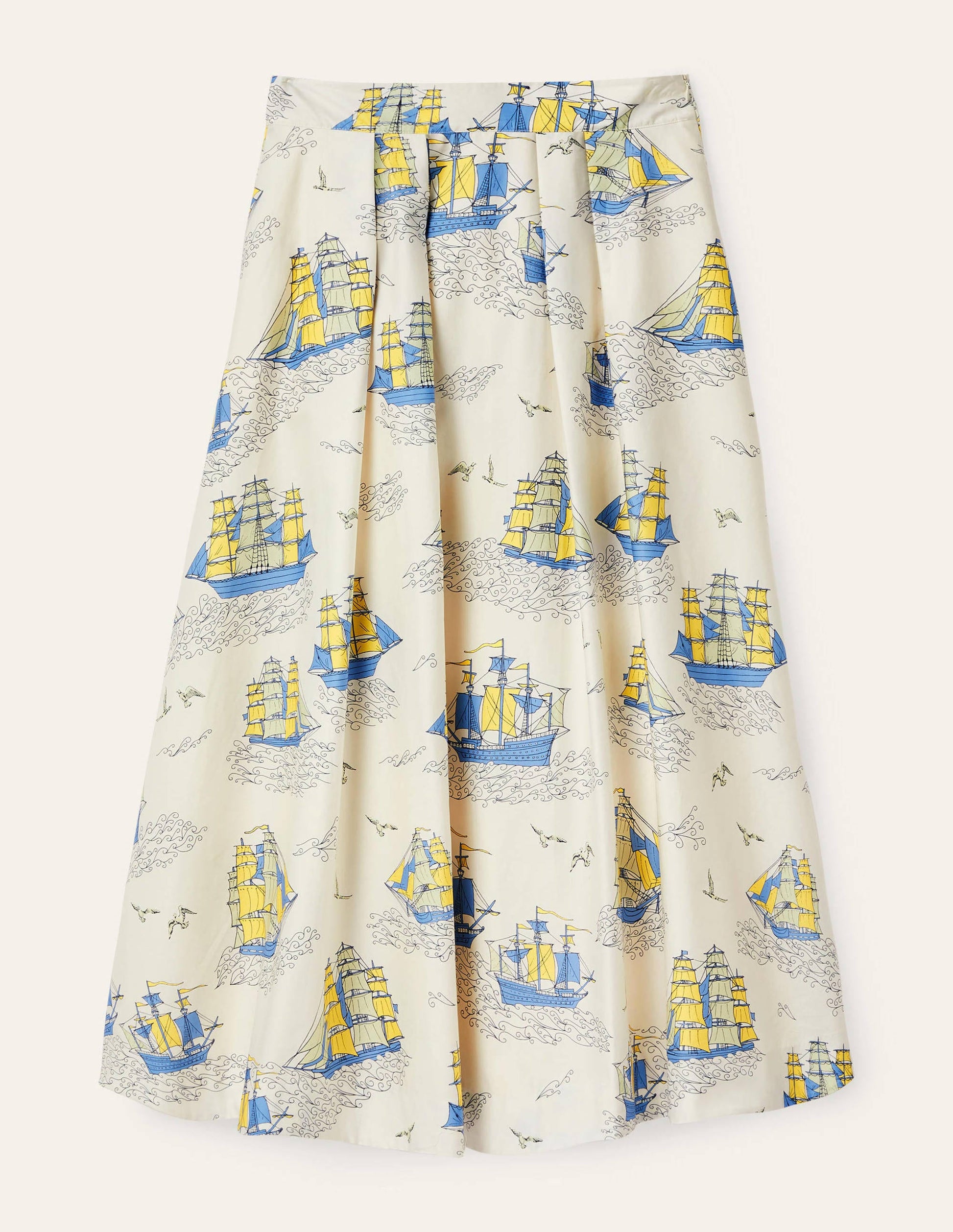 Livia Full Skirt-Ivory Nautical Voyage-5