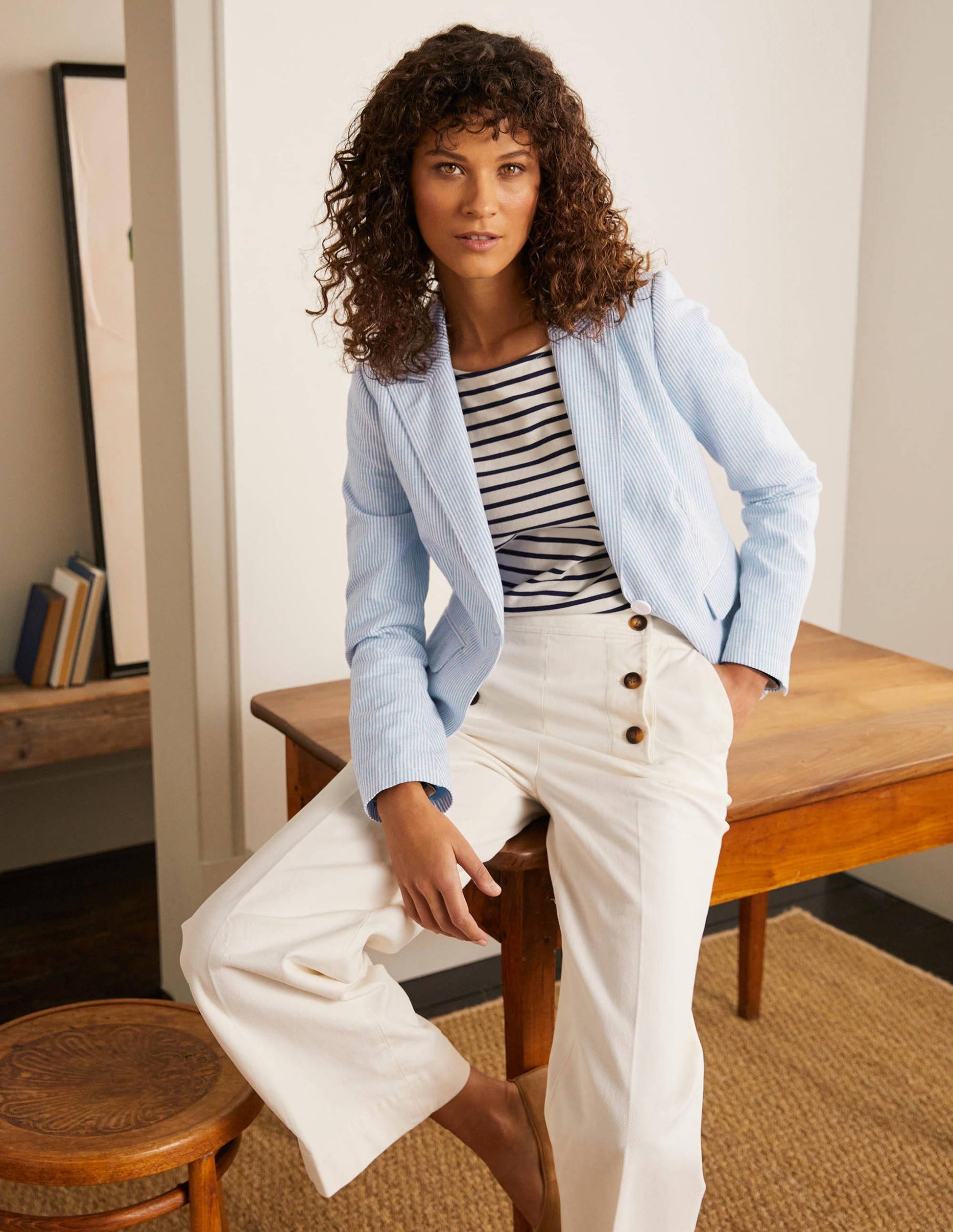 Framlingham Blazer-Cabin and Ivory Stripe-4