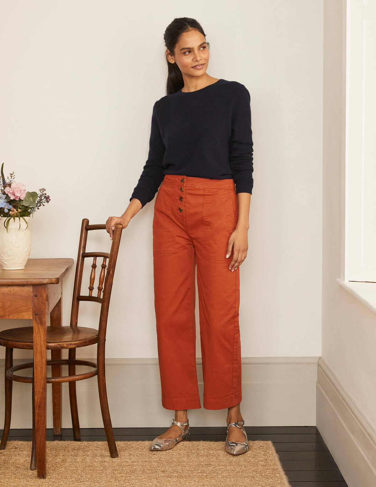Beaufort Button Fly Pants-Copper Red - Image 5