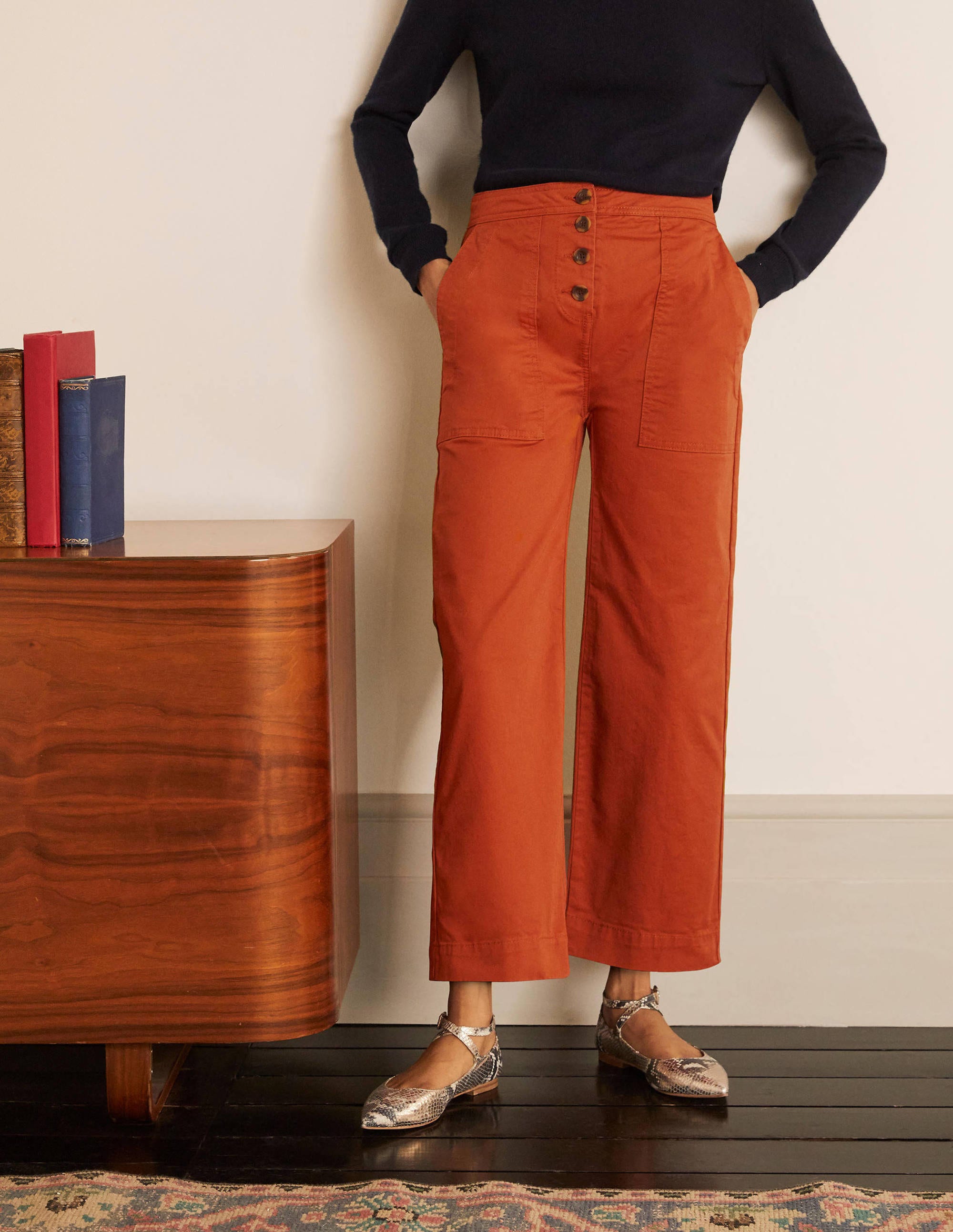 Beaufort Button Fly Pants-Copper Red - Image 1