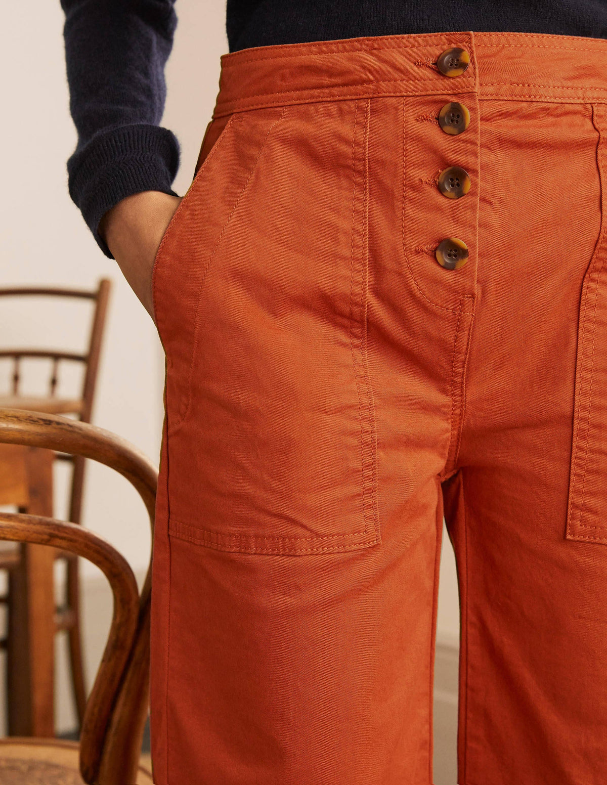 Beaufort Button Fly Pants-Copper Red - Image 3