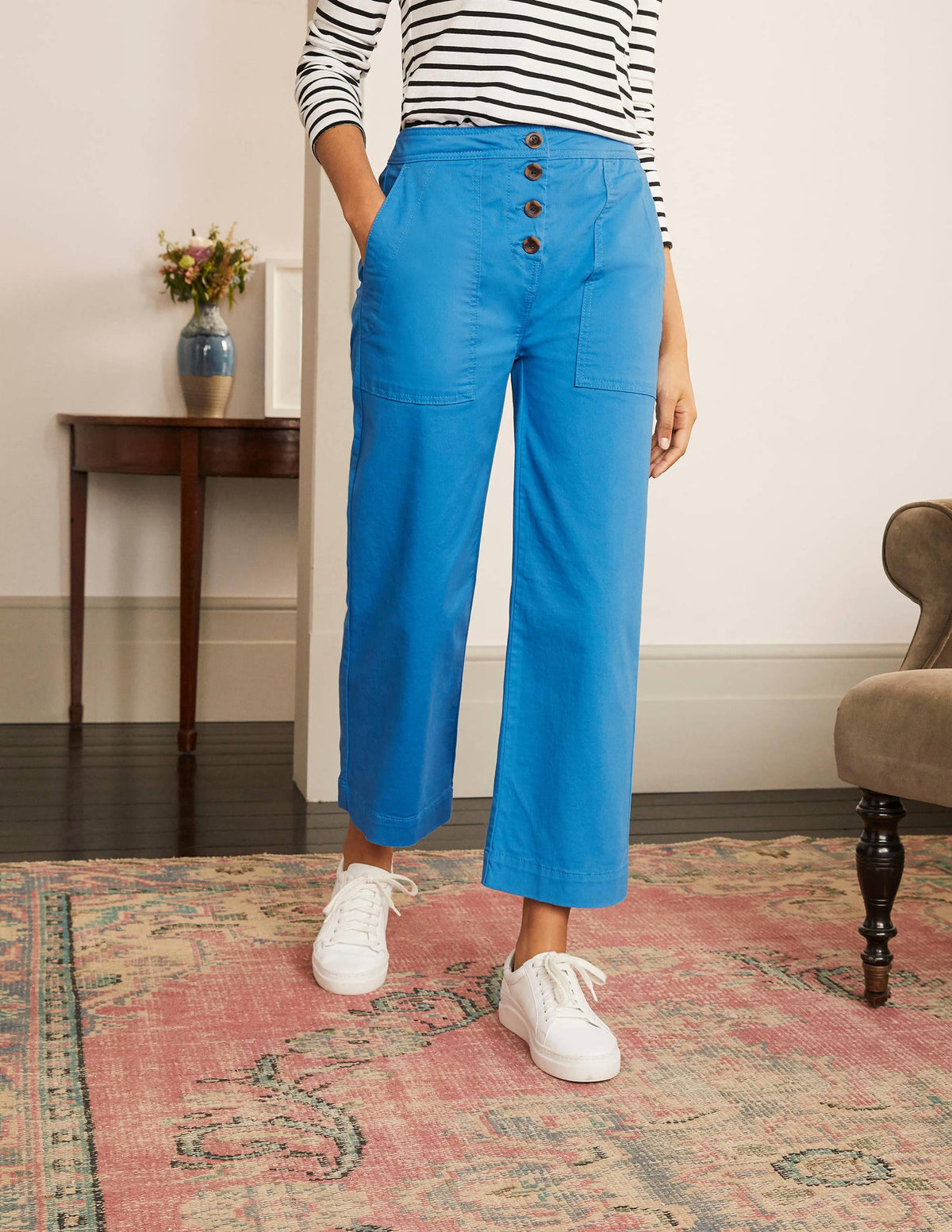 Beaufort Button Fly Pants-Bold Blue - Image 1