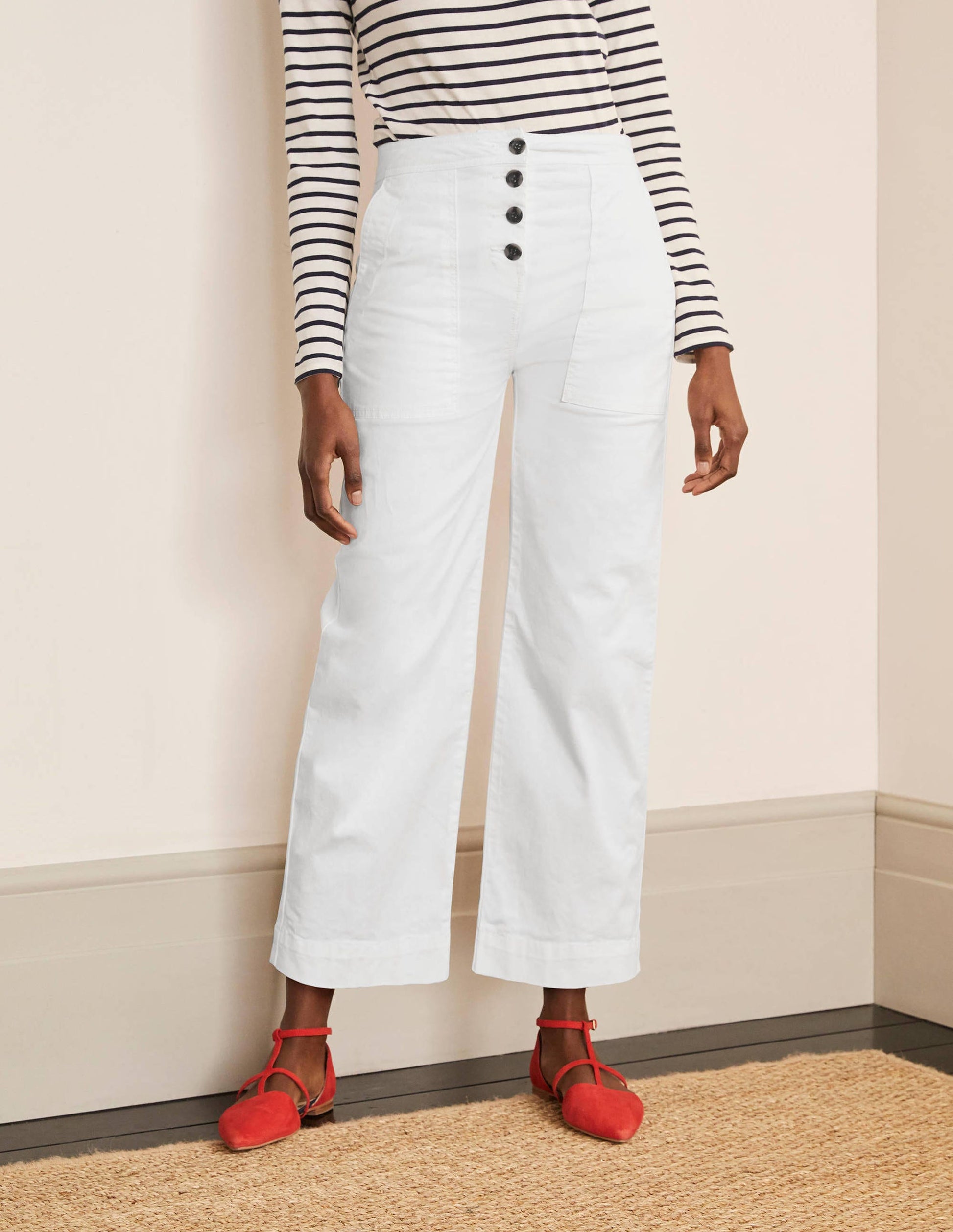 Beaufort Button Fly Pants-White-1