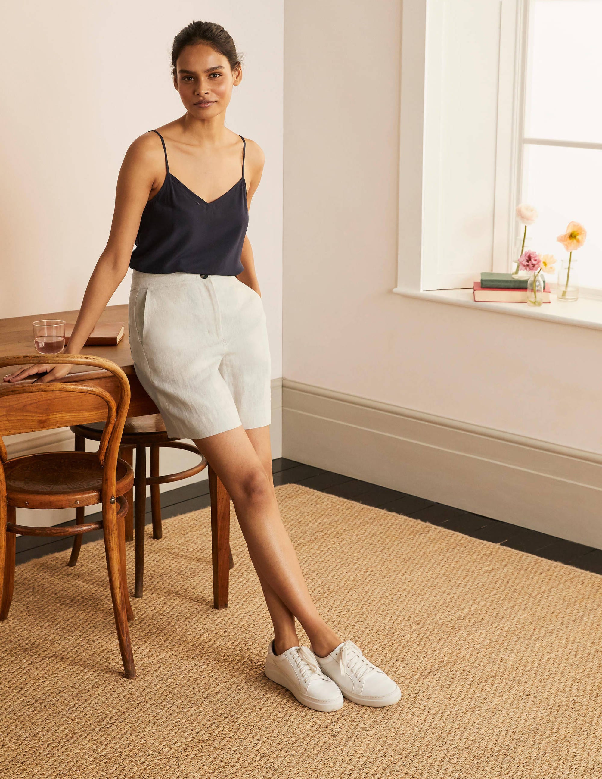 Cornwall Linen Shorts-Natural - Image 4