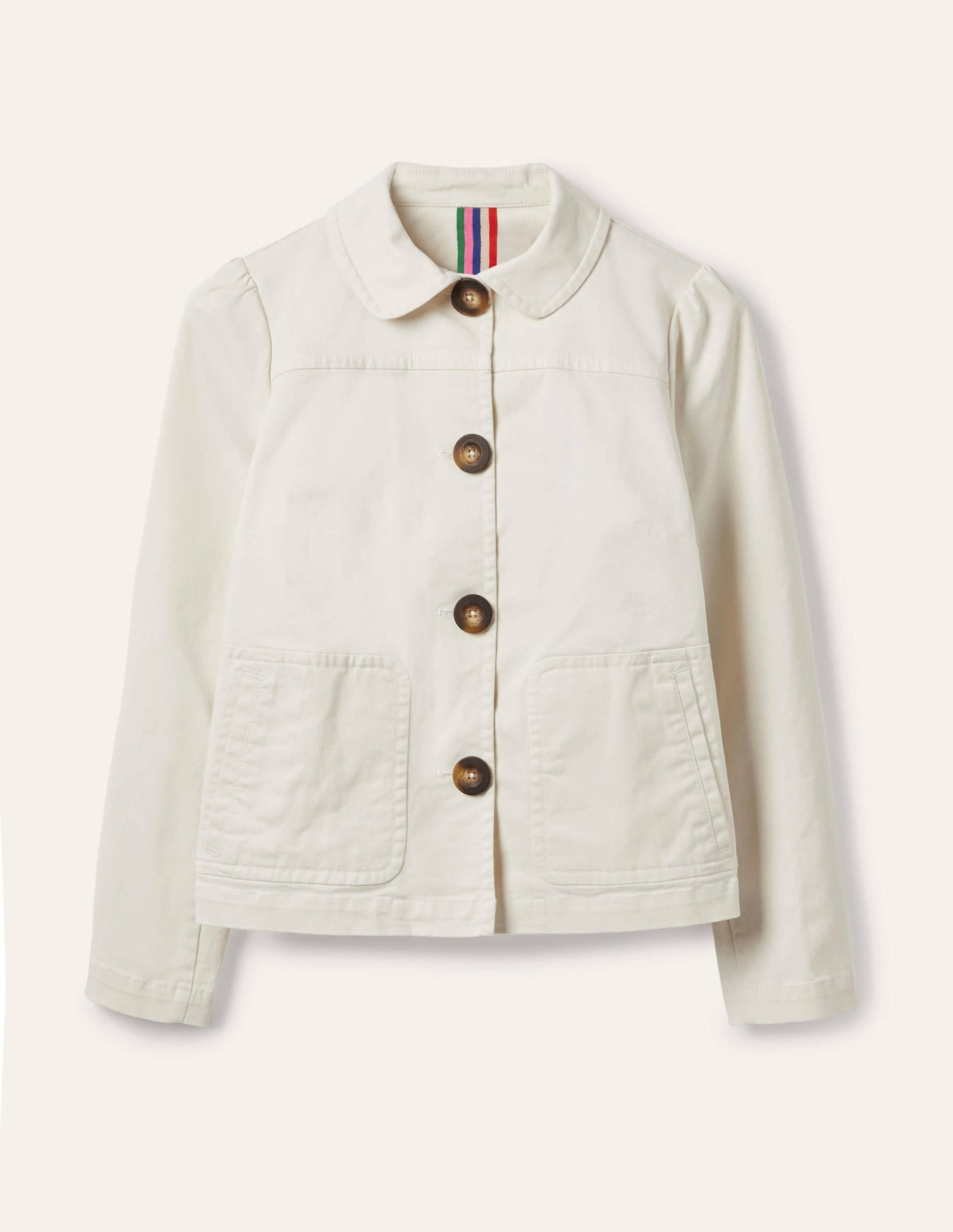 Pocket Detail Jacket-Ecru-5