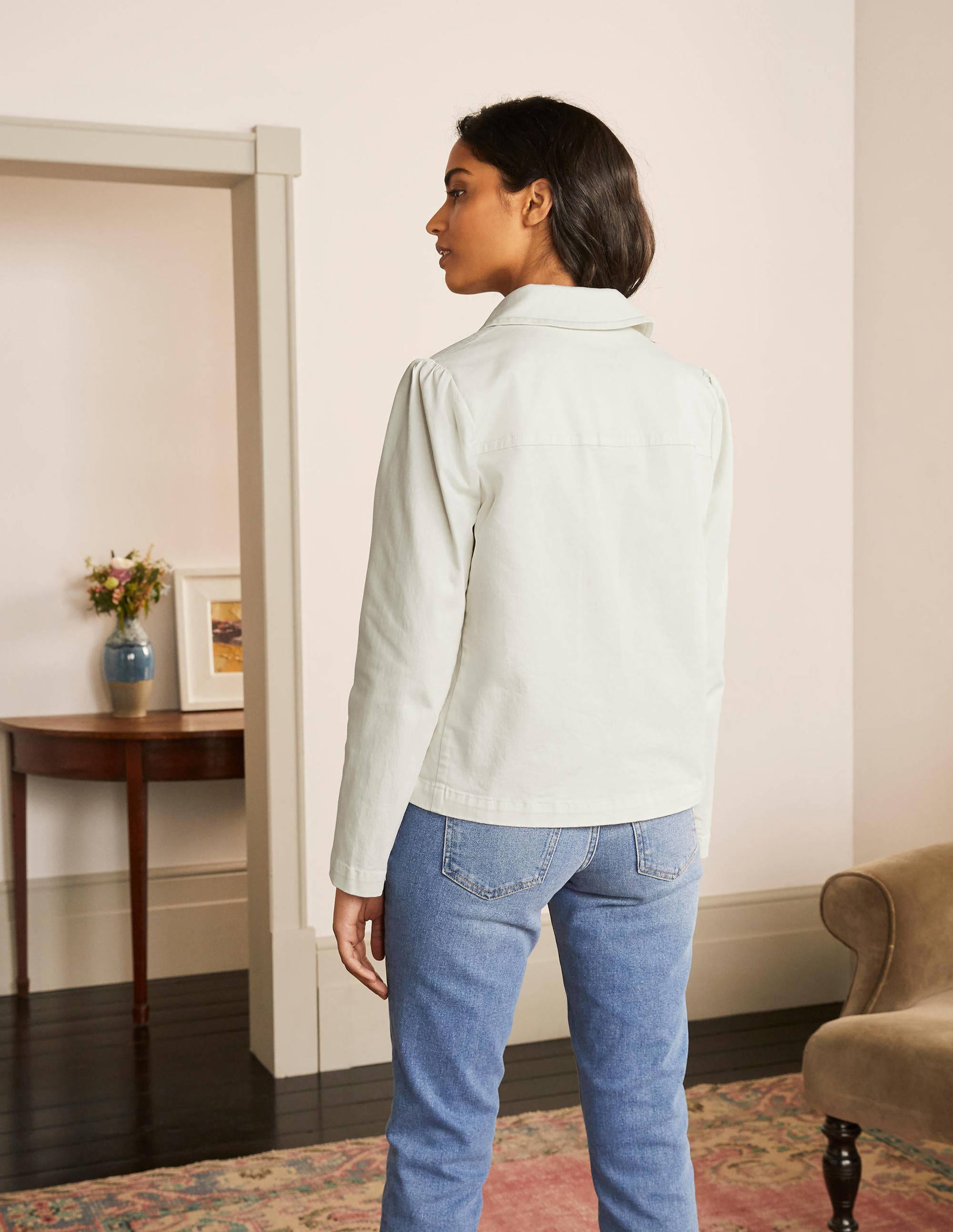 Pocket Detail Jacket-Ecru - Image 2