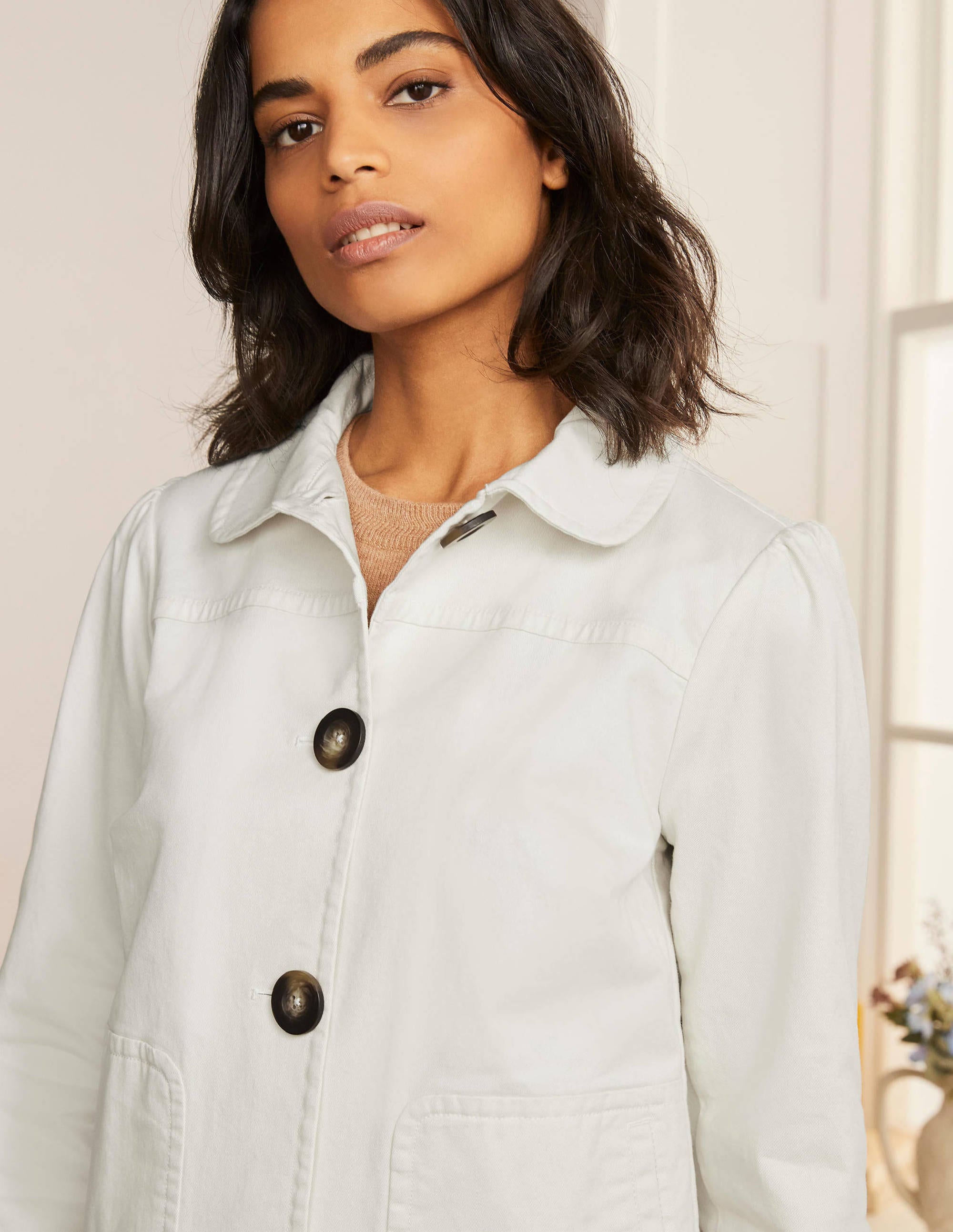 Pocket Detail Jacket-Ecru - Image 3