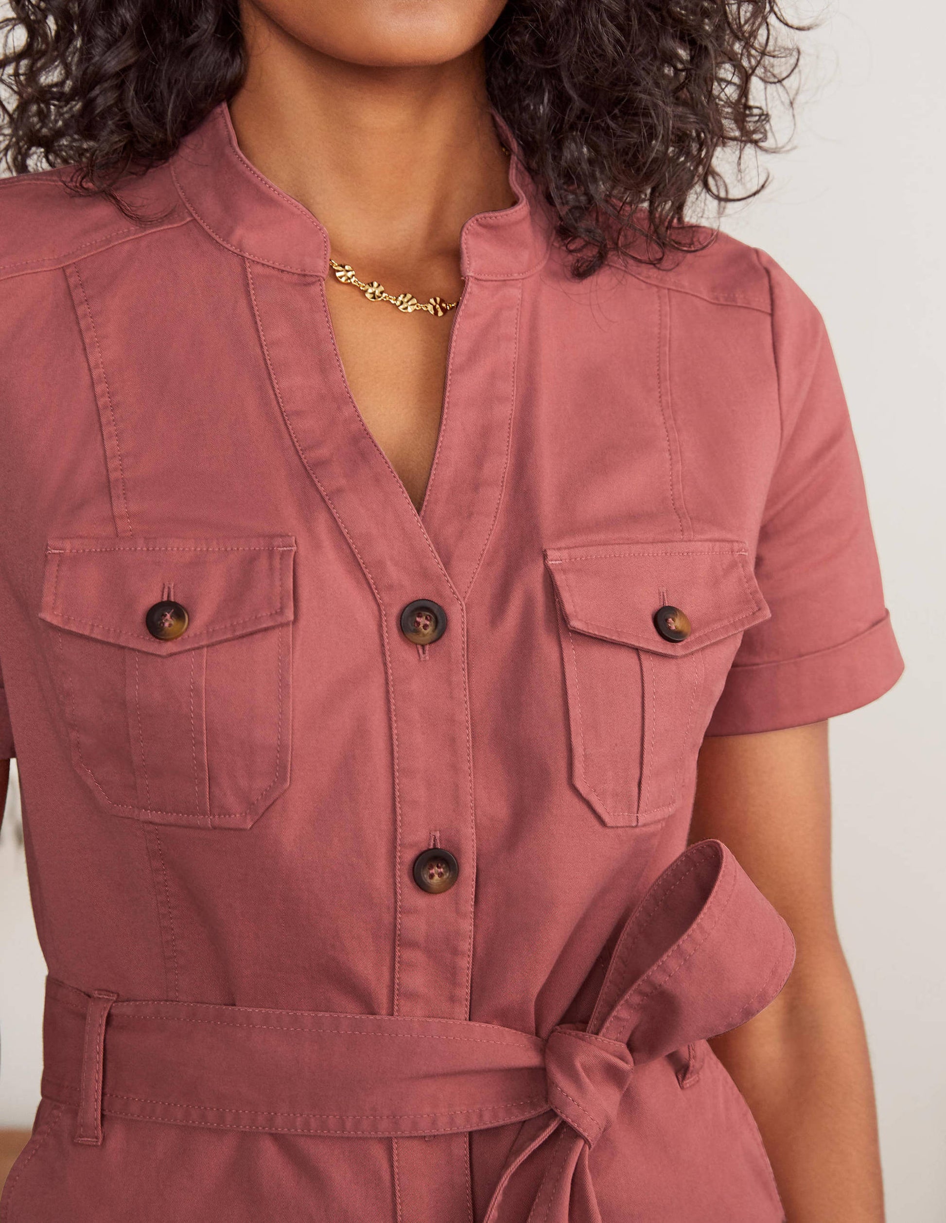 Cecily Shirt Dress-Dusty Rose-3