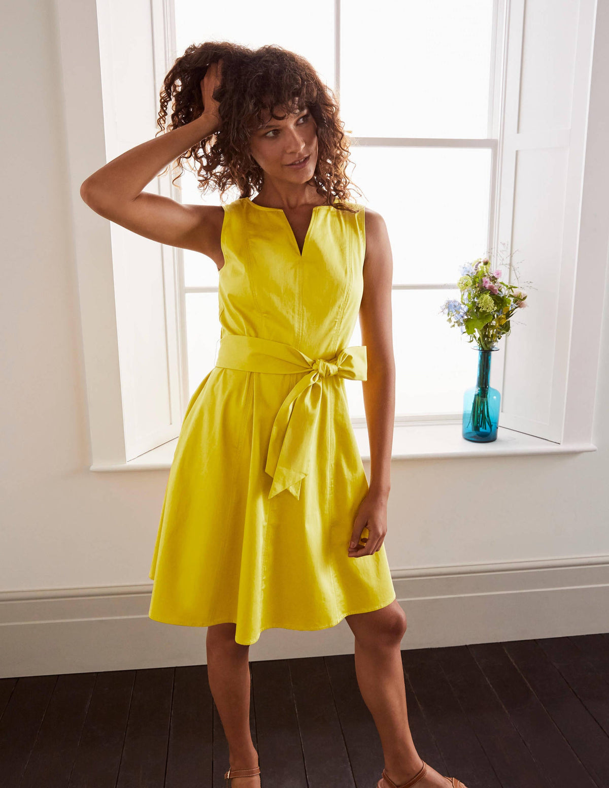 Mischa Belted Dress-Chartreuse-4