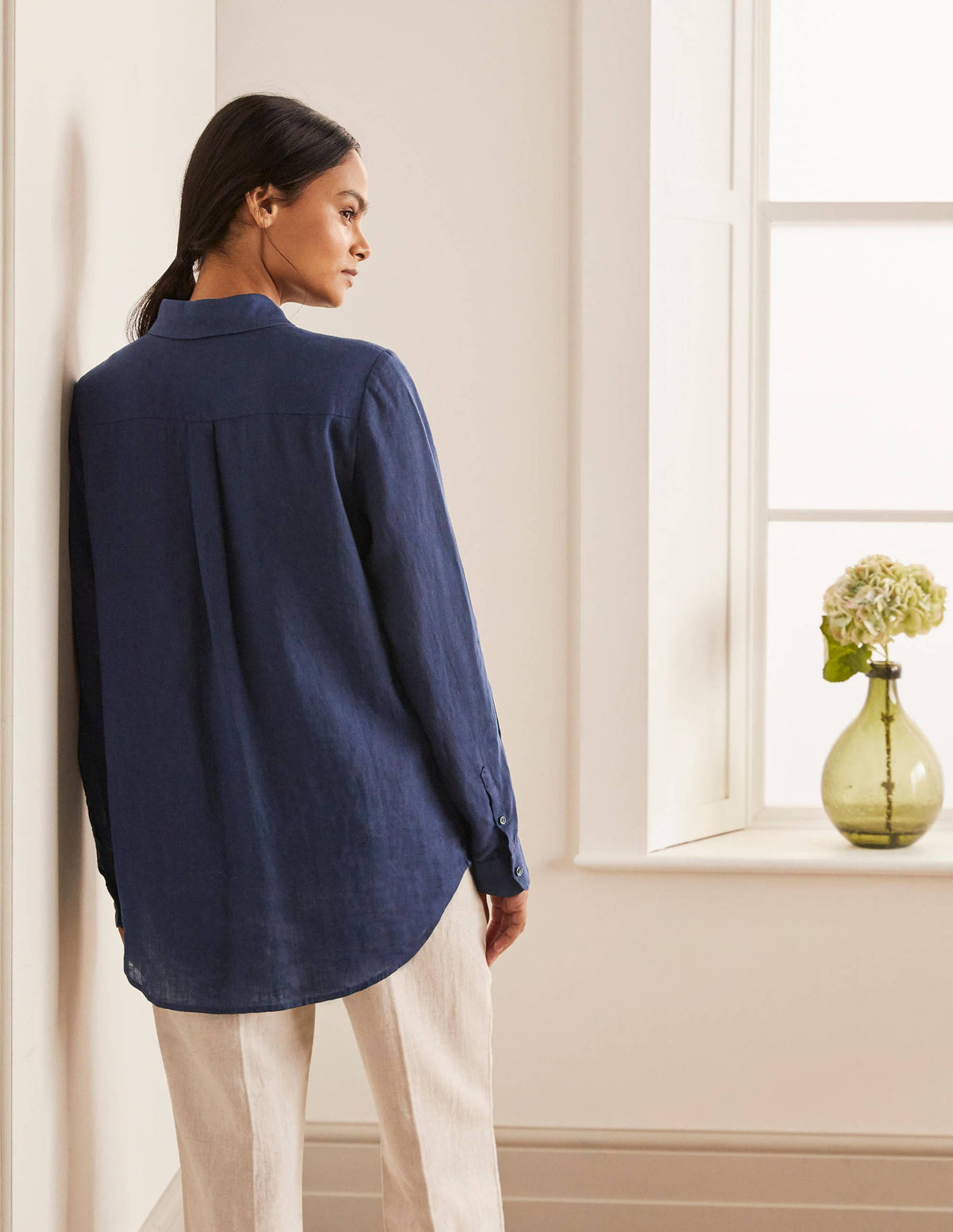 Linen Shirt-Navy - Image 4