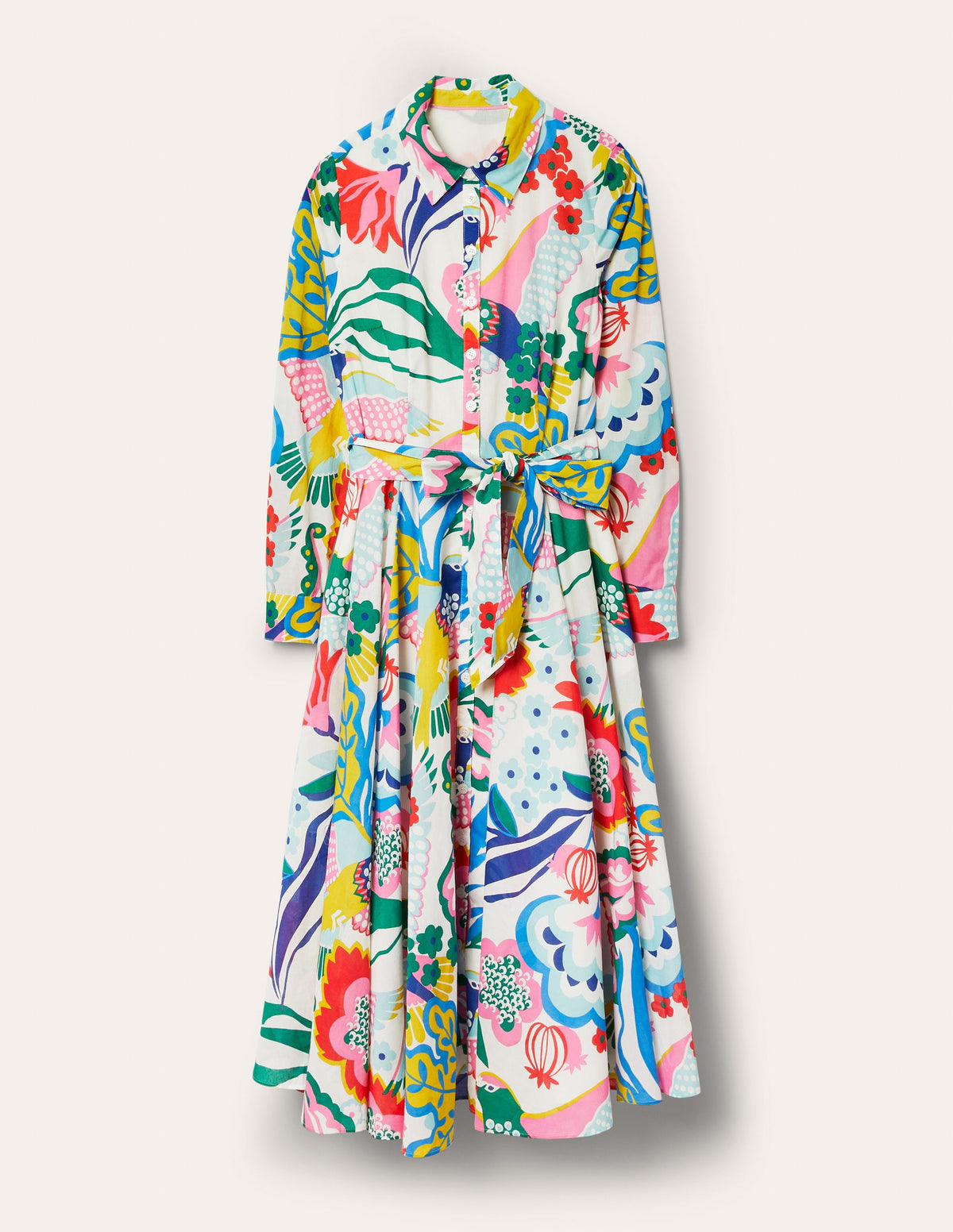 Kitty Midi Shirt Dress-Ivory, Exotic Escape-7