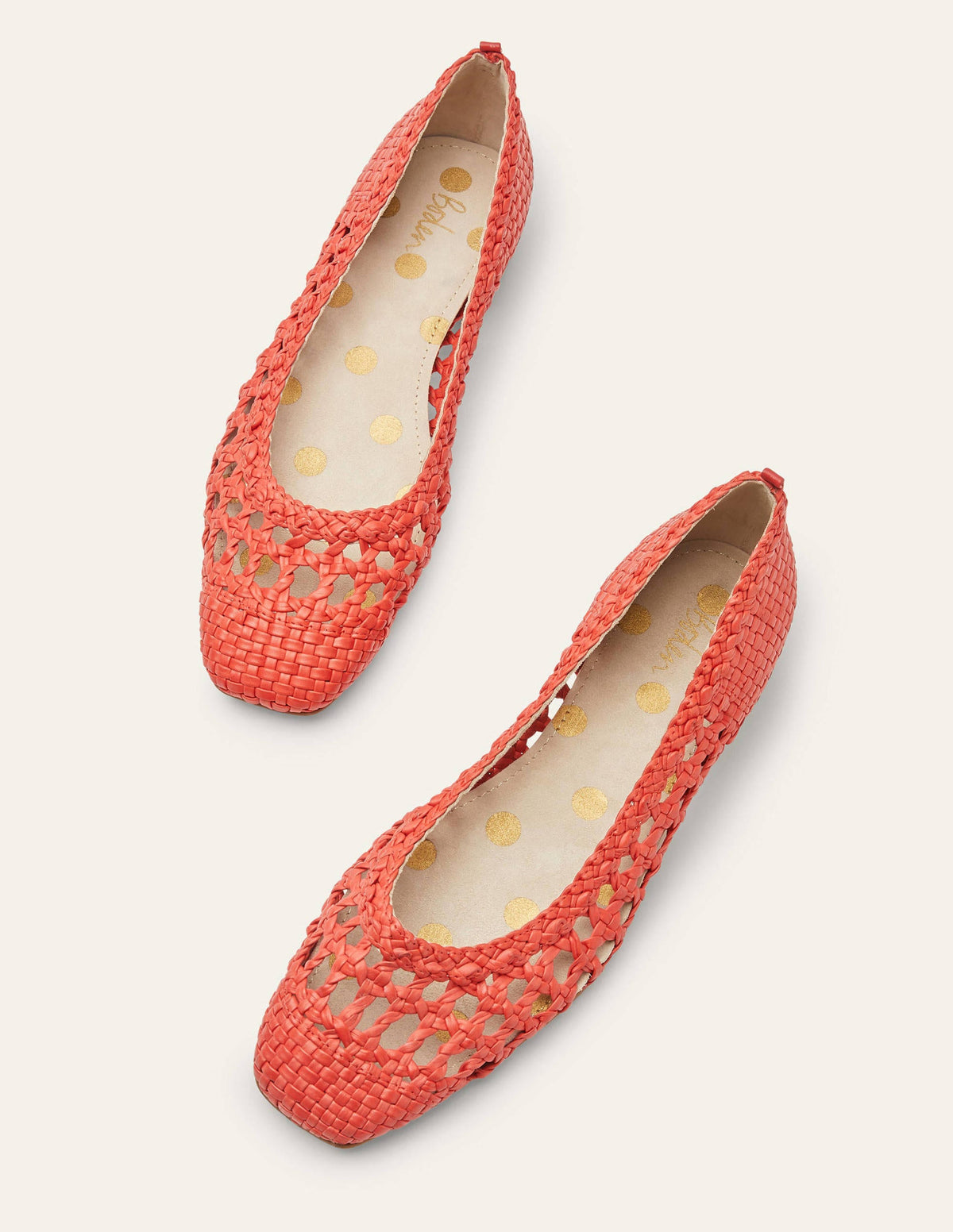 Olive Ballerinas-Red Woven-1